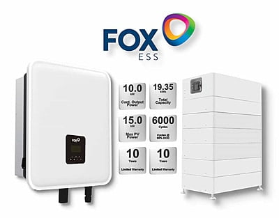 10.0 kW FOX ESS Hybrid Combo, c/w 19.35 kWh Floor Standing Lithium Battery