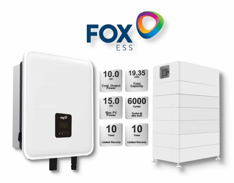 10.0 kW FOX ESS Hybrid Combo, c/w 19.35 kWh Floor Standing Lithium Battery 10.0 kW FOX ESS Hybrid Combo, c/w 19.35 kWh Floor Standing Lithium Battery