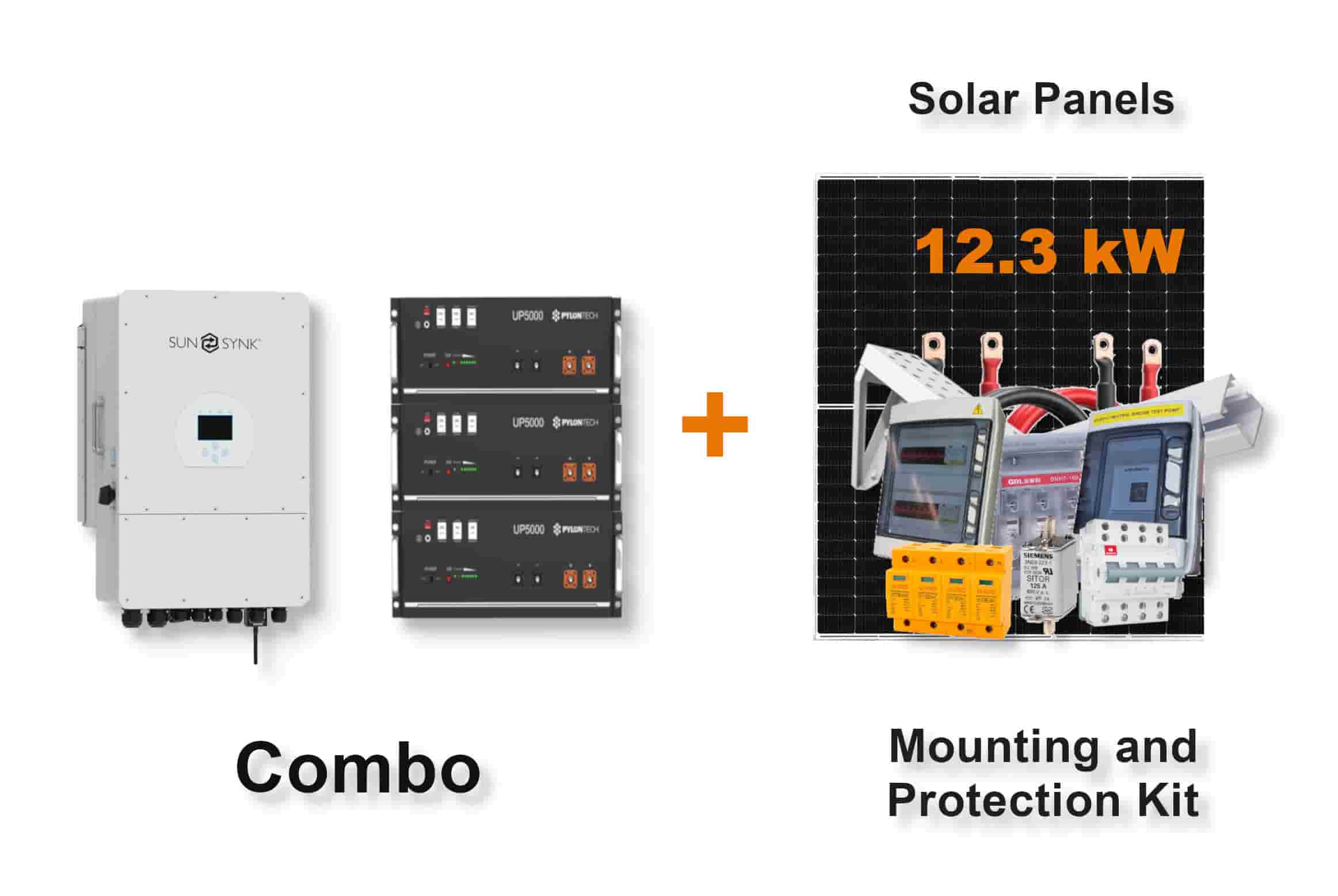 12.0 kW SUNSYNK 3-Phase Hybrid - PYLONTECH Combo, c/w 3x 4.8 kWh Lithium Batteries 12.0 kW SUNSYNK 3-Phase Hybrid - PYLONTECH Combo, c/w 3x 4.8 kWh Lithium Batteries