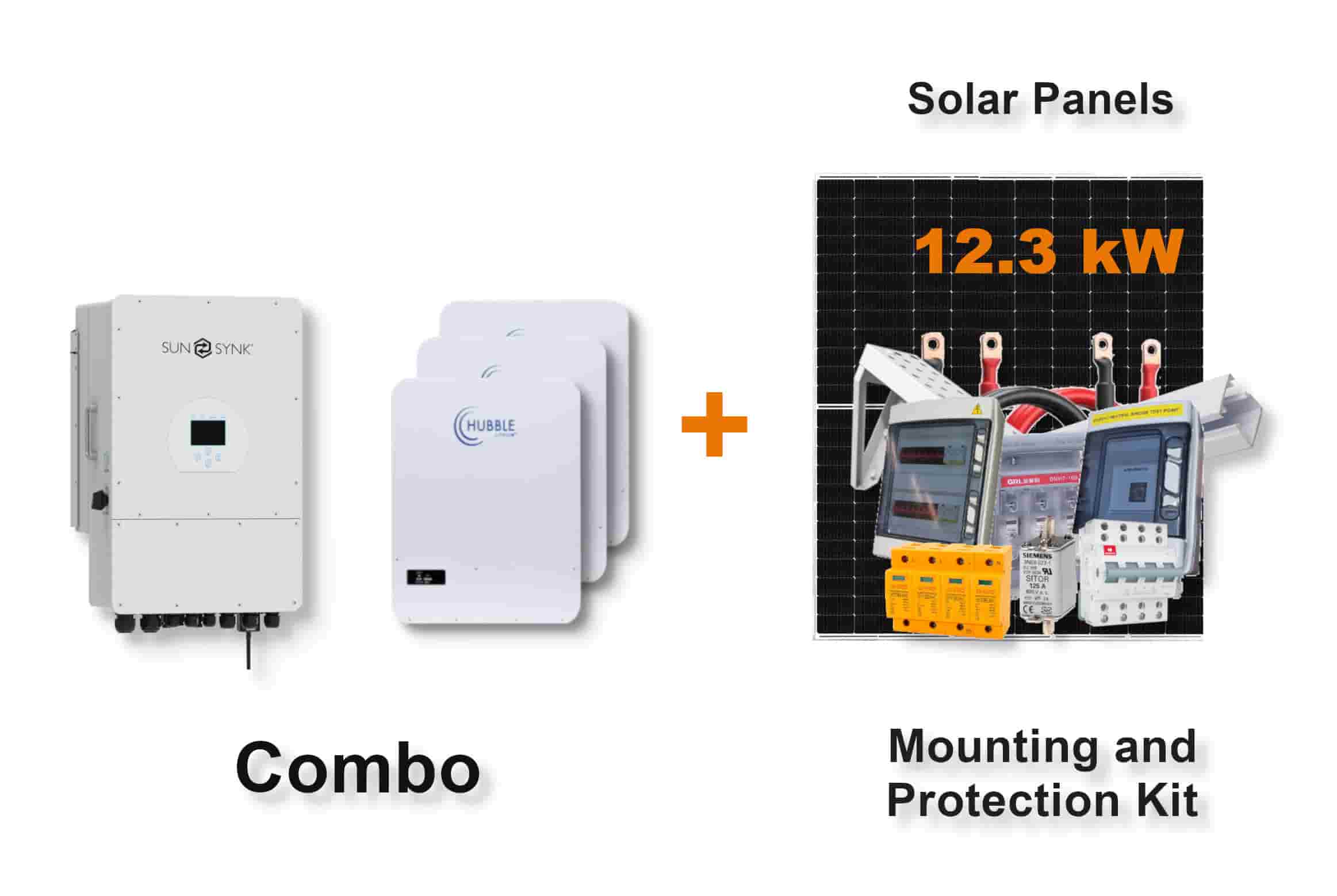 12.0 kW SUNSYNK 3-Phase Hybrid - HUBBLE Combo, c/w 3x 5.12 kWh Lithium Batteries 12.0 kW SUNSYNK 3-Phase Hybrid - HUBBLE Combo, c/w 3x 5.12 kWh Lithium Batteries