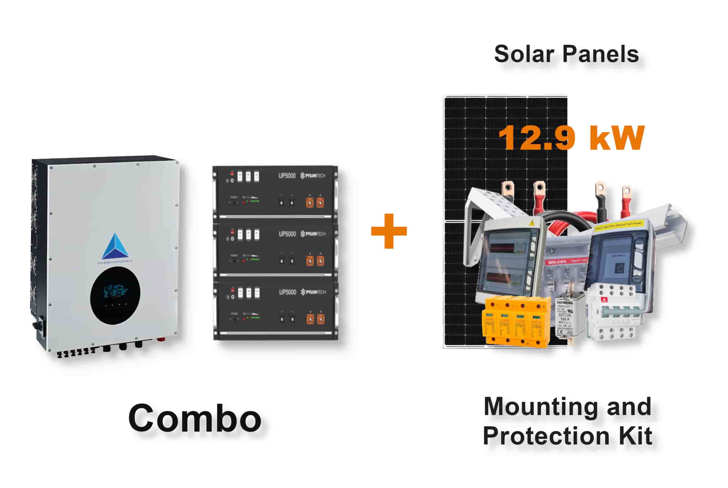 12.0 kW Blue Mountain 3-Phase Hybrid - PYLONTECH Combo, c/w 3x 4.8 kWh Lithium Batteries 12.0 kW Blue Mountain 3-Phase Hybrid - PYLONTECH Combo, c/w 3x 4.8 kWh Lithium Batteries
