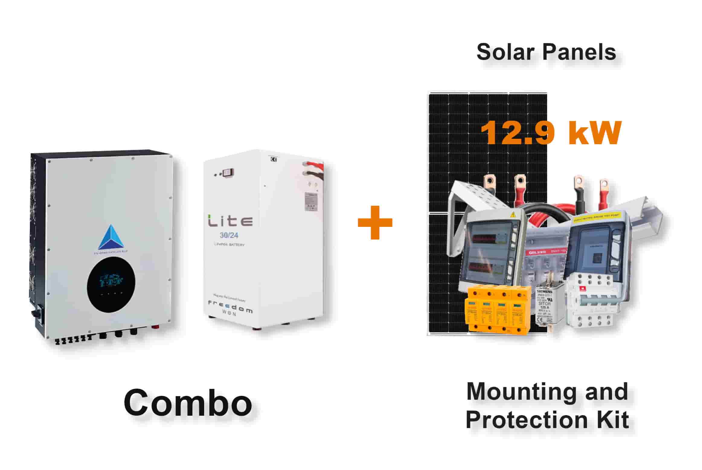 12.0 kW Blue Mountain 3-Phase Hybrid - FREEDOM WON Combo, c/w 30.0 kWh Lithium Battery 12.0 kW Blue Mountain 3-Phase Hybrid - FREEDOM WON Combo, c/w 30.0 kWh Lithium Battery