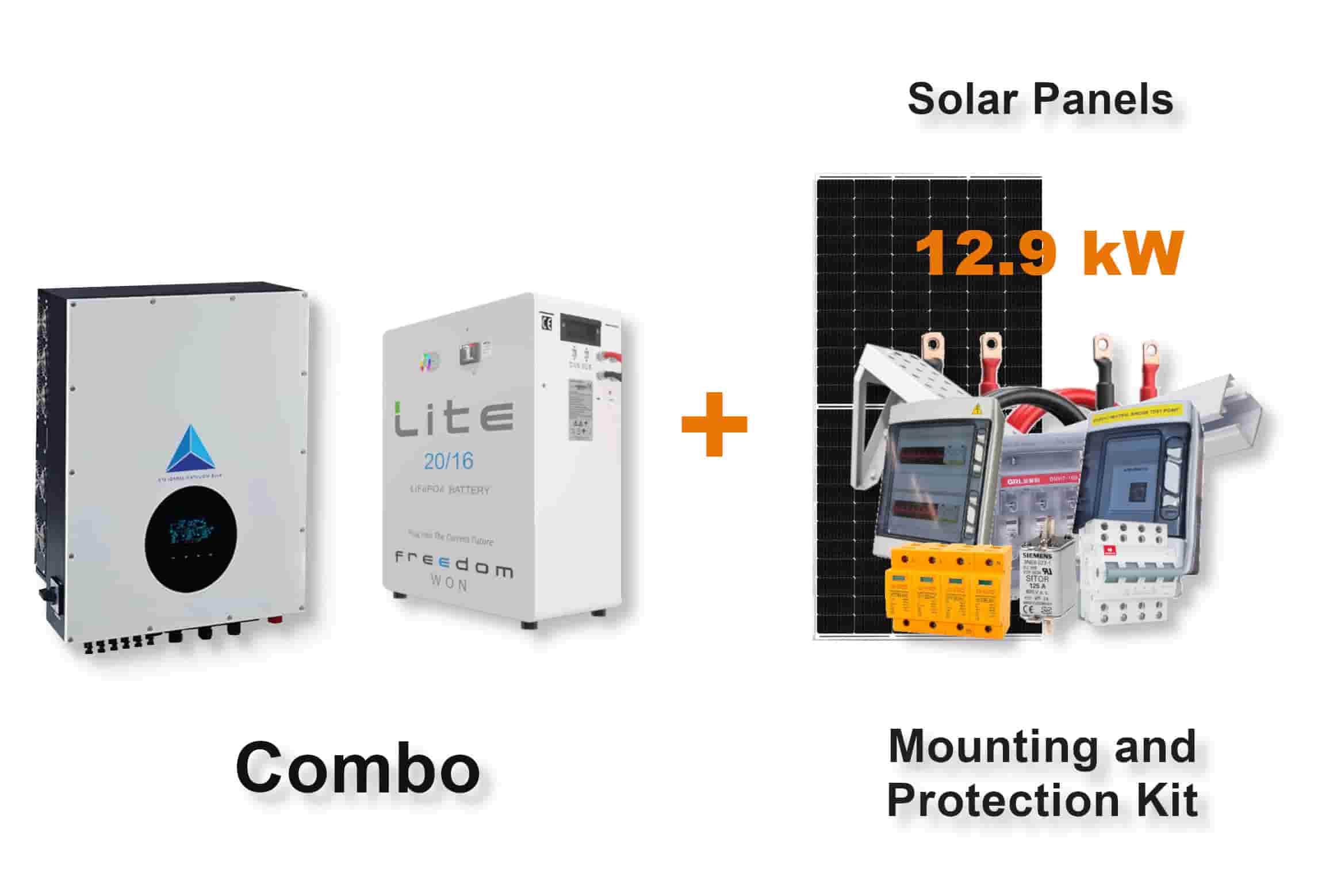 15.0 kW Blue Mountain 3-Phase Hybrid - FREEDOM WON Combo, c/w 20 kWh Lithium Battery 15.0 kW Blue Mountain 3-Phase Hybrid - FREEDOM WON Combo, c/w 20 kWh Lithium Battery