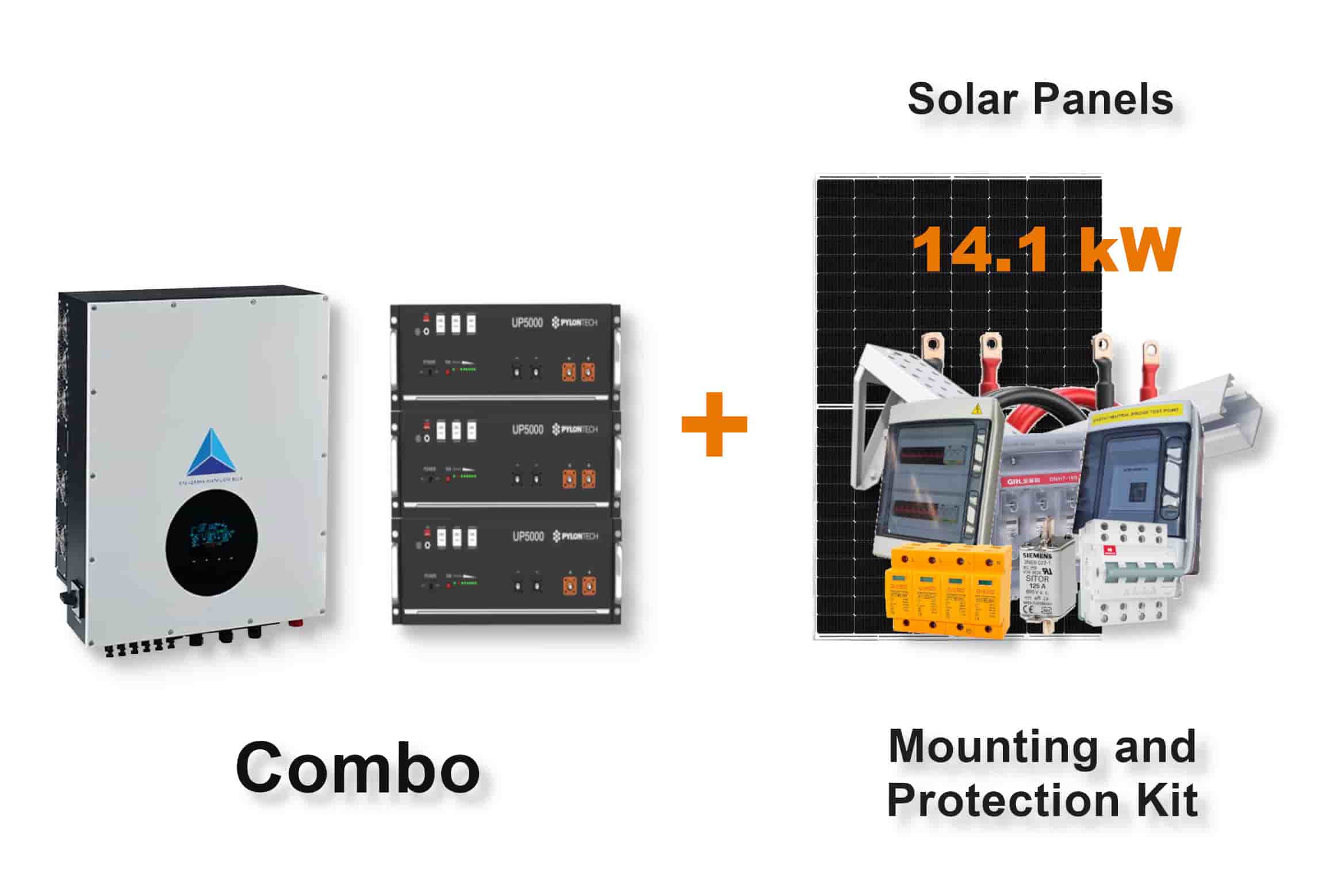 12.0 kW Blue Mountain 3-Phase Hybrid - PYLONTECH Combo, c/w 3x 4.8 kWh Lithium Batteries 12.0 kW Blue Mountain 3-Phase Hybrid - PYLONTECH Combo, c/w 3x 4.8 kWh Lithium Batteries
