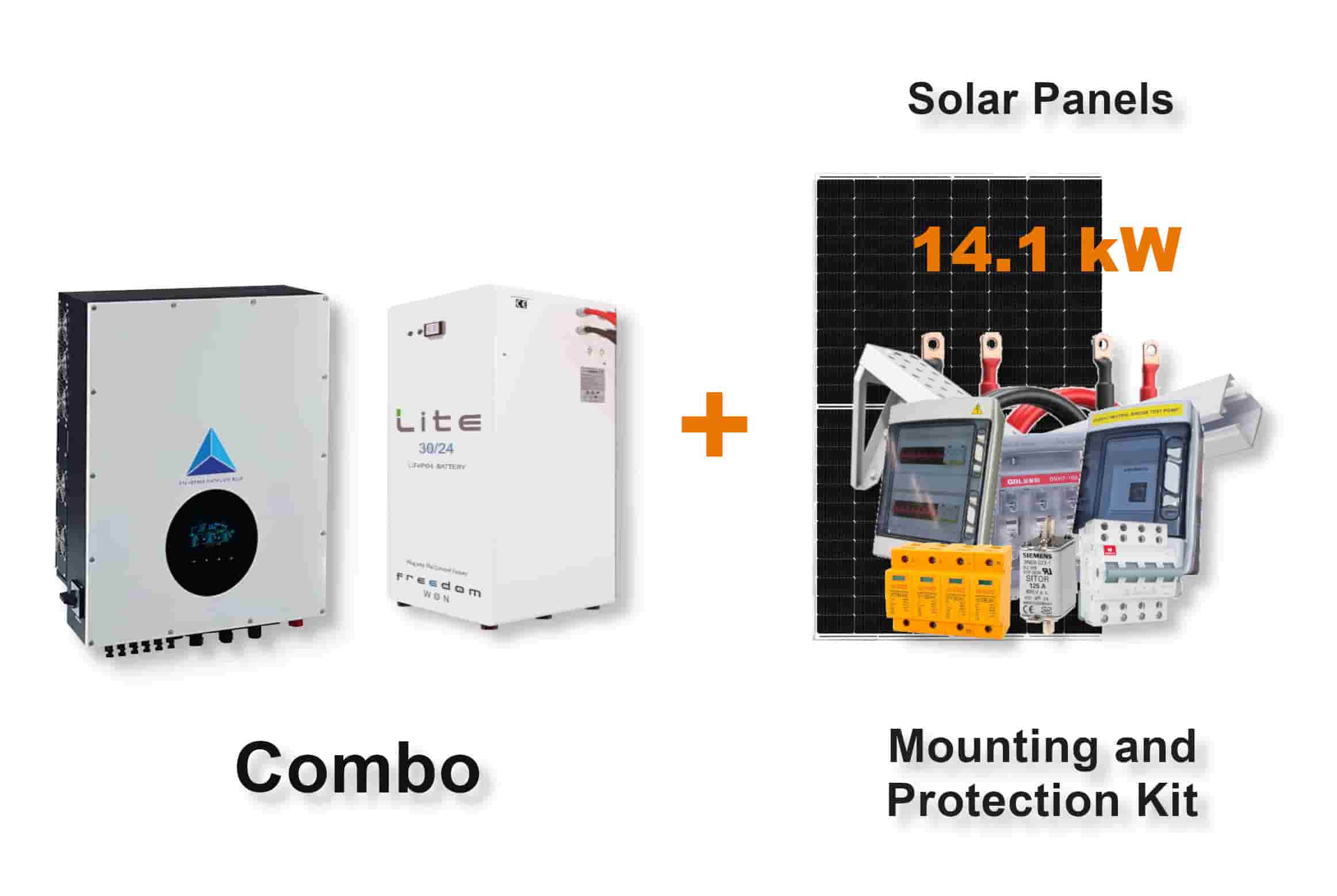 12.0 kW Blue Mountain 3-Phase Hybrid - FREEDOM WON Combo, c/w 30.0 kWh Lithium Battery 12.0 kW Blue Mountain 3-Phase Hybrid - FREEDOM WON Combo, c/w 30.0 kWh Lithium Battery