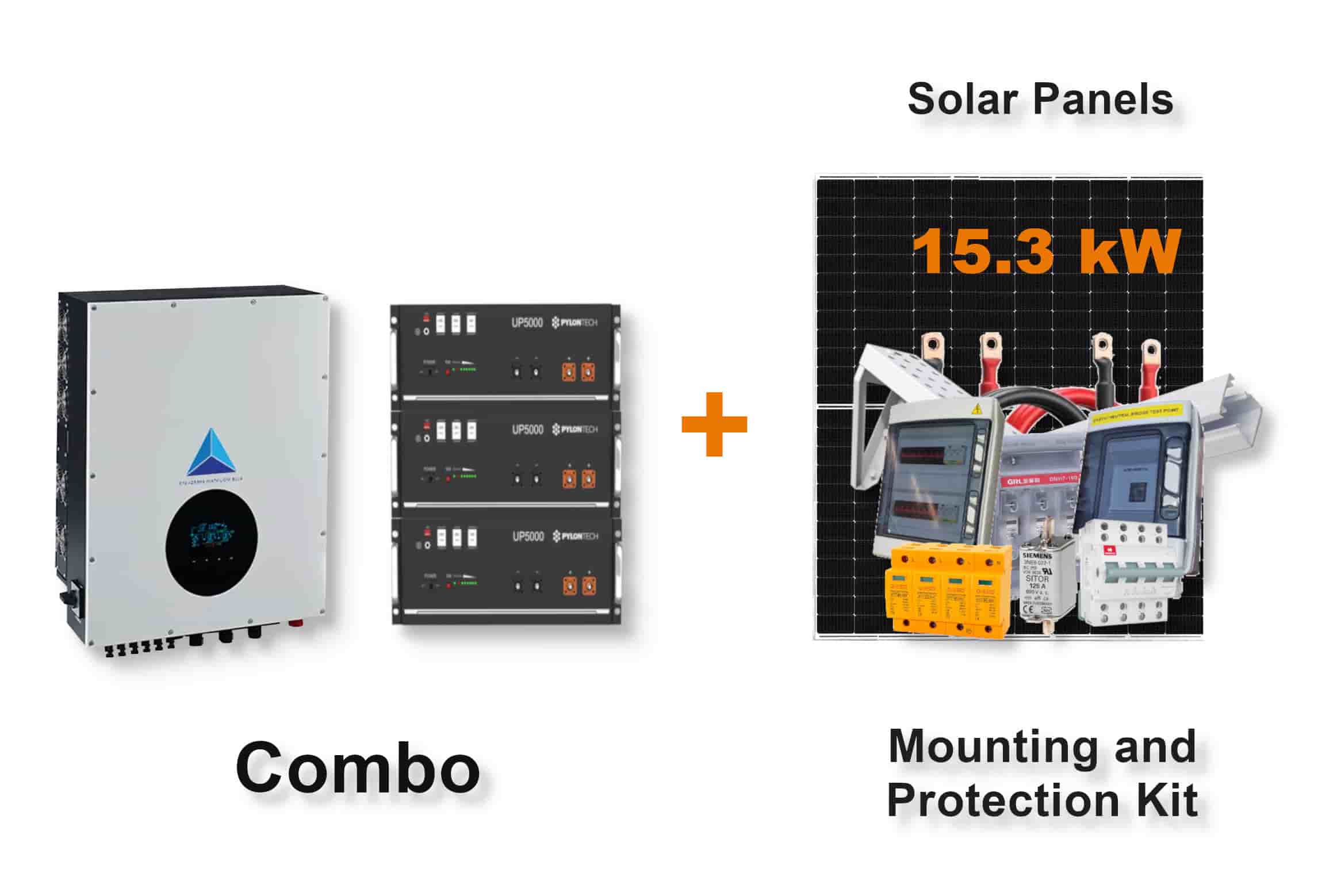 12.0 kW Blue Mountain 3-Phase Hybrid - PYLONTECH Combo, c/w 3x 4.8 kWh Lithium Batteries 12.0 kW Blue Mountain 3-Phase Hybrid - PYLONTECH Combo, c/w 3x 4.8 kWh Lithium Batteries