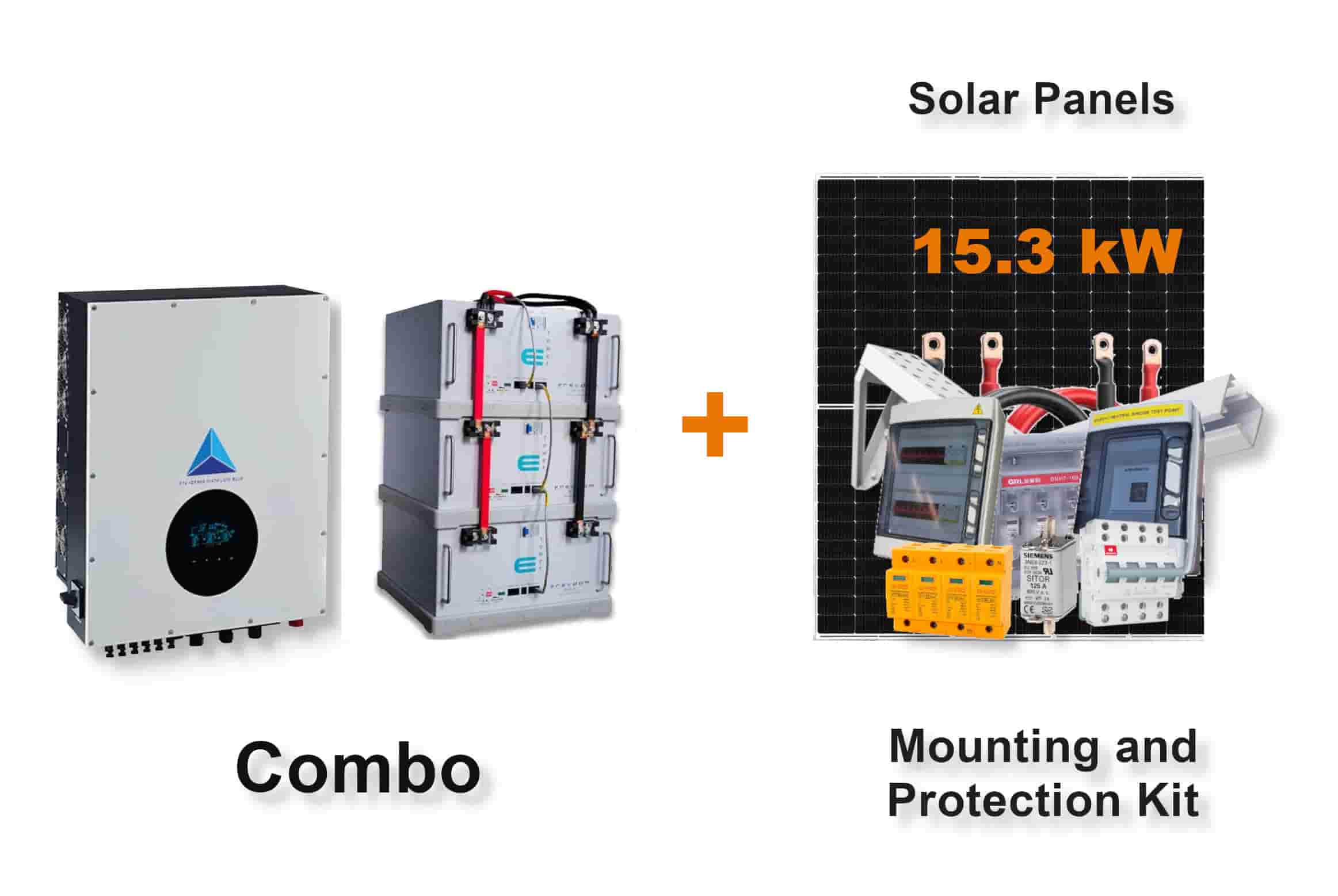 12.0 kW Blue Mountain 3-Phase Hybrid - FREEDOM WON Combo, c/w 3 x 5.0 kWh Lithium Batteries 12.0 kW Blue Mountain 3-Phase Hybrid - FREEDOM WON Combo, c/w 3 x 5.0 kWh Lithium Batteries