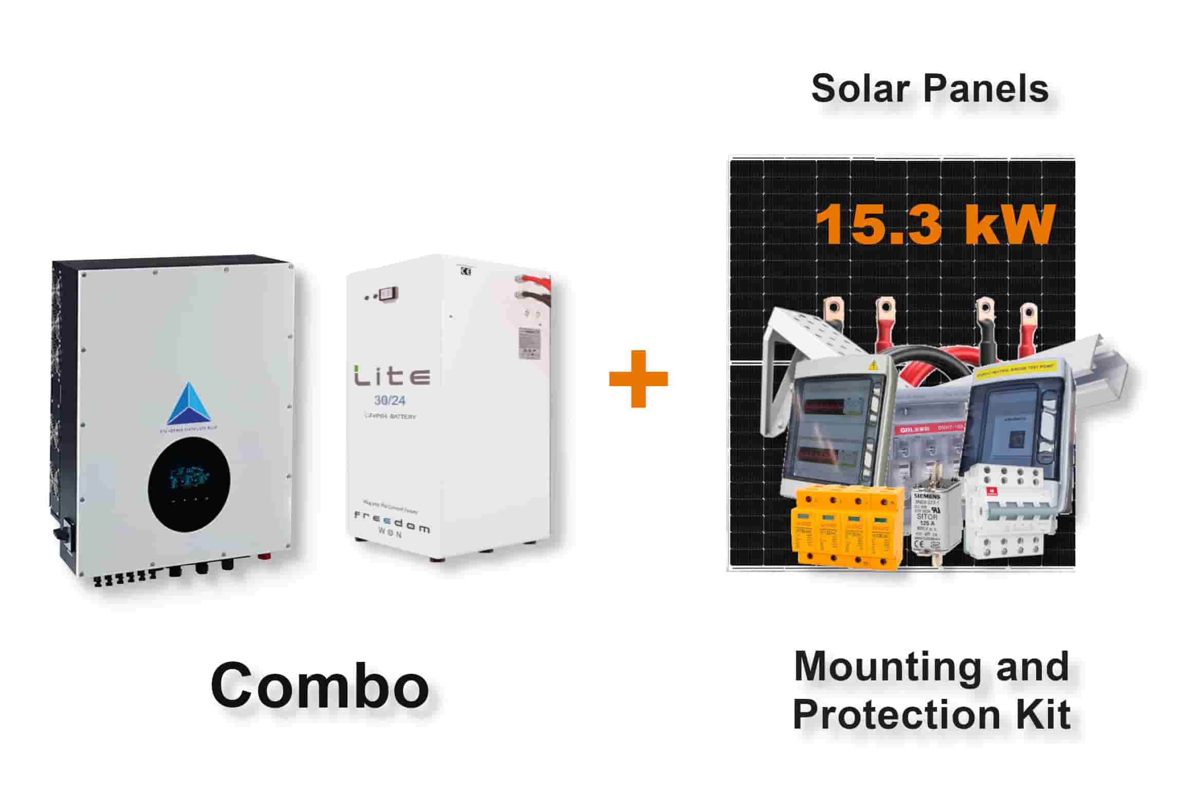 12.0 kW Blue Mountain 3-Phase Hybrid - FREEDOM WON Combo, c/w 30.0 kWh Lithium Battery 12.0 kW Blue Mountain 3-Phase Hybrid - FREEDOM WON Combo, c/w 30.0 kWh Lithium Battery