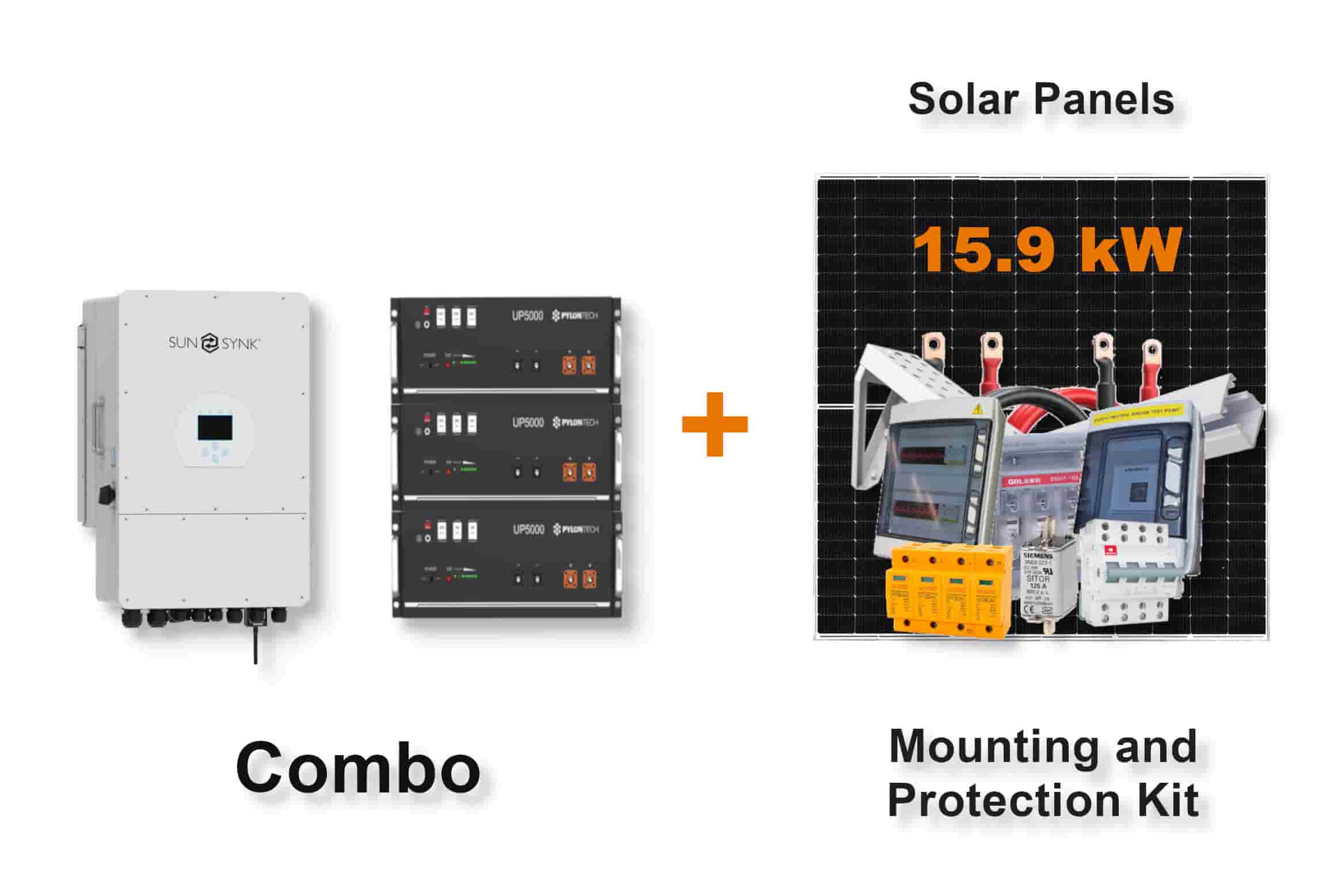 12.0 kW SUNSYNK 3-Phase Hybrid - PYLONTECH Combo, c/w 3x 4.8 kWh Lithium Batteries 12.0 kW SUNSYNK 3-Phase Hybrid - PYLONTECH Combo, c/w 3x 4.8 kWh Lithium Batteries