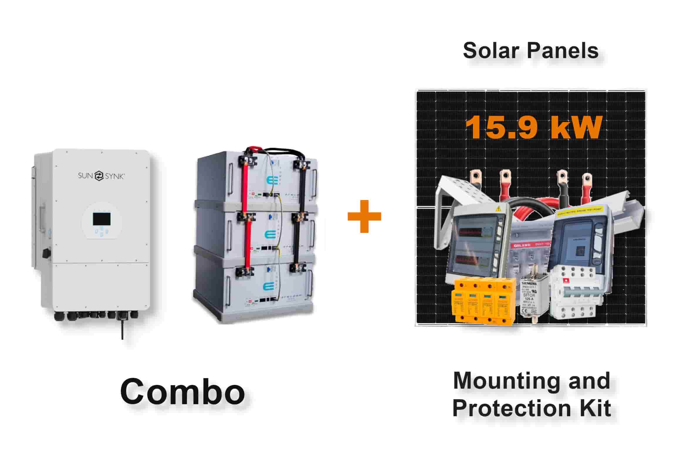12.0 kW SUNSYNK 3-Phase Hybrid - FREEDOM WON Combo, c/w 3x 5.0 kWh Lithium Batteries 12.0 kW SUNSYNK 3-Phase Hybrid - FREEDOM WON Combo, c/w 3x 5.0 kWh Lithium Batteries