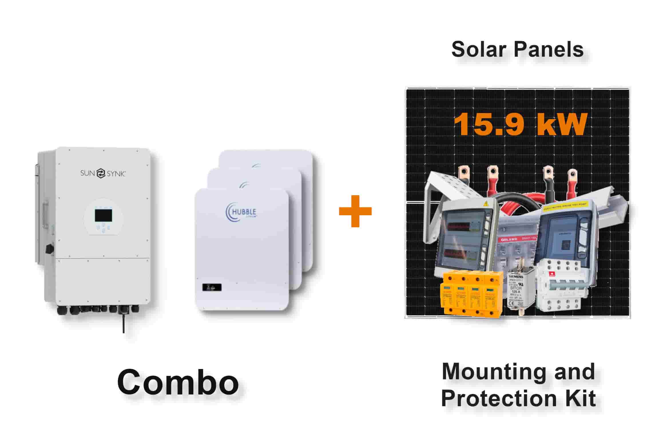 12.0 kW SUNSYNK 3-Phase Hybrid - HUBBLE Combo, c/w 3x 5.12 kWh Lithium Batteries 12.0 kW SUNSYNK 3-Phase Hybrid - HUBBLE Combo, c/w 3x 5.12 kWh Lithium Batteries