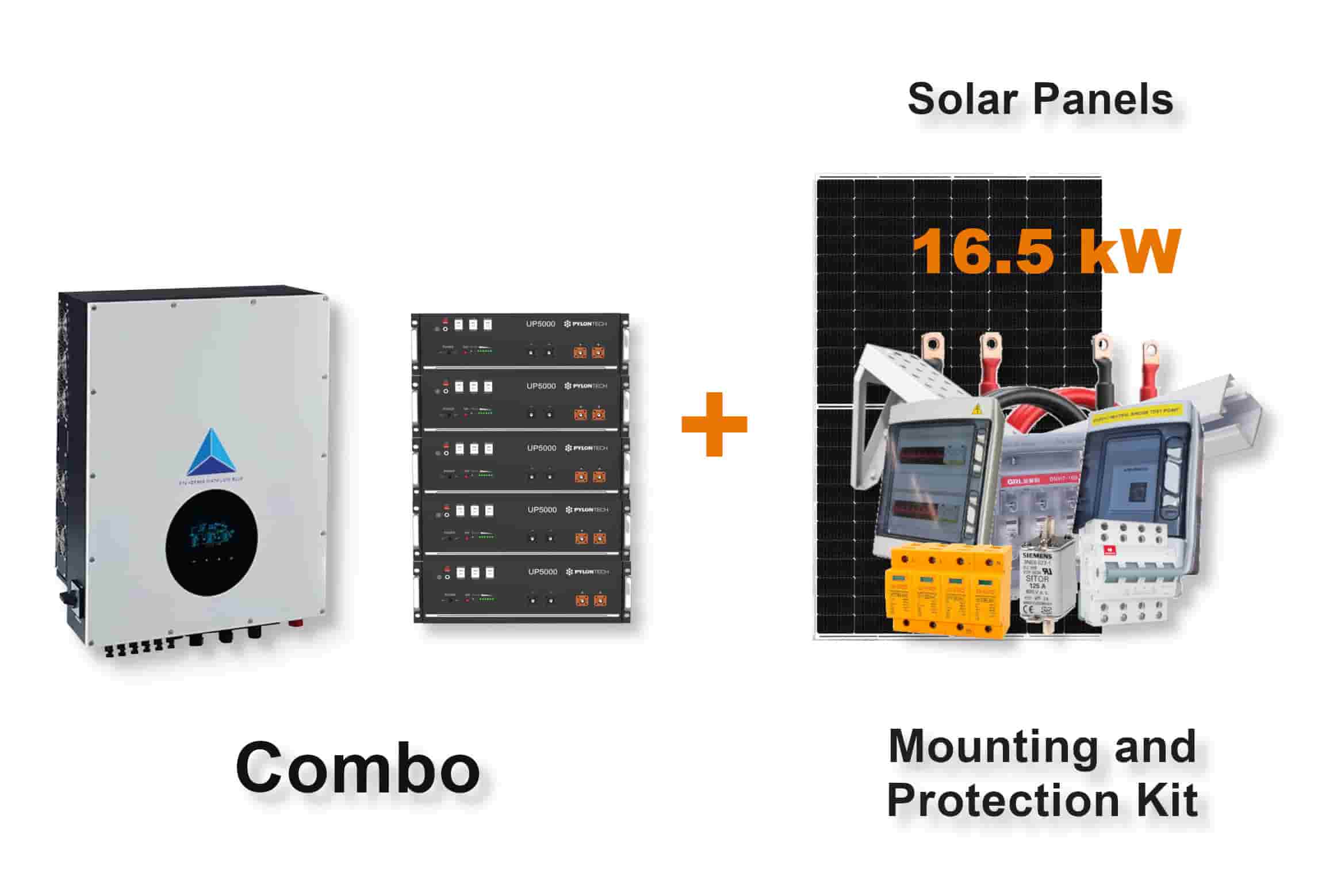 15.0 kW Blue Mountain 3-Phase Hybrid - PYLONTECH Combo, c/w 5x 4.8 kWh Lithium Batteries 15.0 kW Blue Mountain 3-Phase Hybrid - PYLONTECH Combo, c/w 5x 4.8 kWh Lithium Batteries