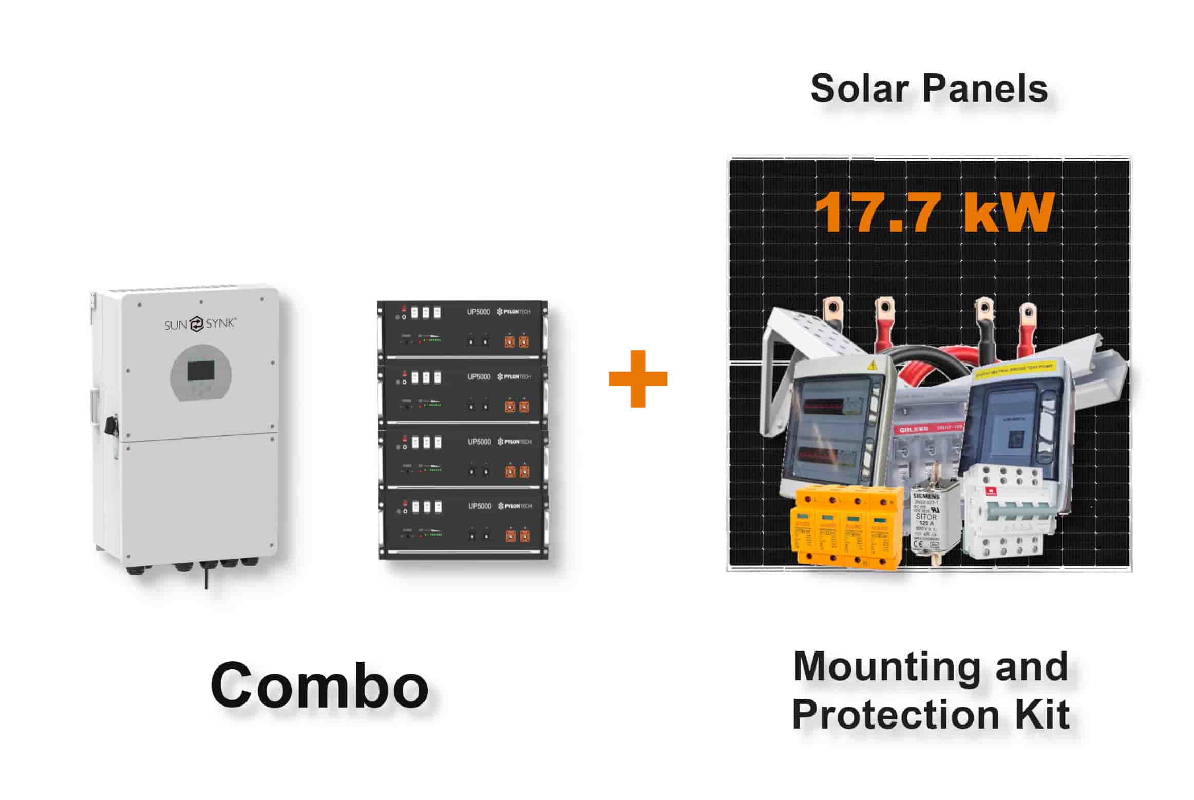 16.0 kW SUNSYNK Hybrid - PYLONTECH Combo, c/w 4x 4.8 kWh Lithium Batteries 16.0 kW SUNSYNK Hybrid - PYLONTECH Combo, c/w 4x 4.8 kWh Lithium Batteries