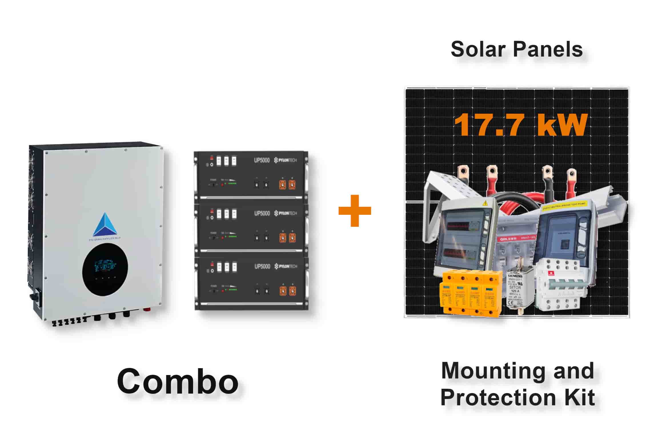 12.0 kW Blue Mountain 3-Phase Hybrid - PYLONTECH Combo, c/w 3x 4.8 kWh Lithium Batteries 12.0 kW Blue Mountain 3-Phase Hybrid - PYLONTECH Combo, c/w 3x 4.8 kWh Lithium Batteries