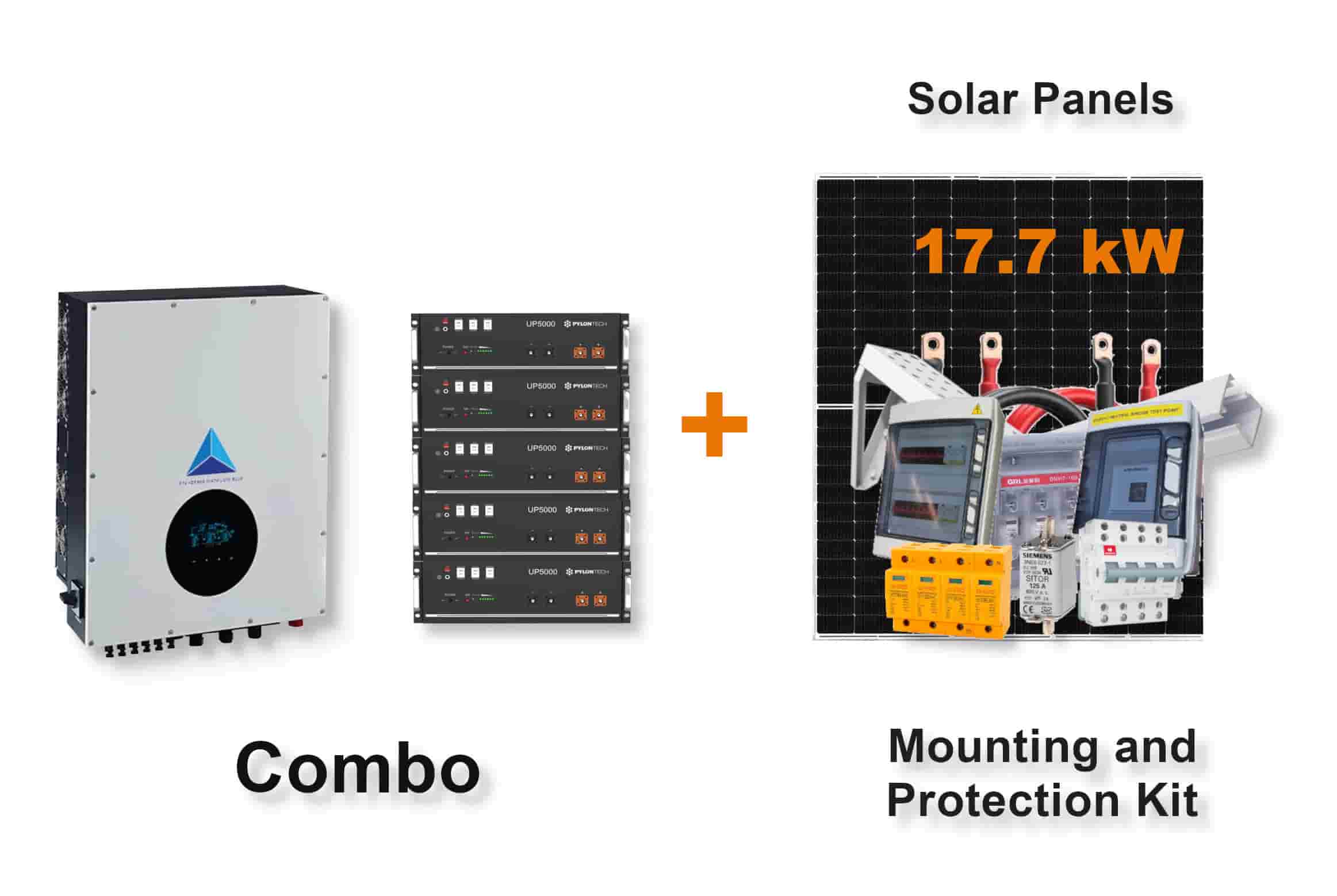 15.0 kW Blue Mountain 3-Phase Hybrid - PYLONTECH Combo, c/w 5x 4.8 kWh Lithium Batteries 15.0 kW Blue Mountain 3-Phase Hybrid - PYLONTECH Combo, c/w 5x 4.8 kWh Lithium Batteries