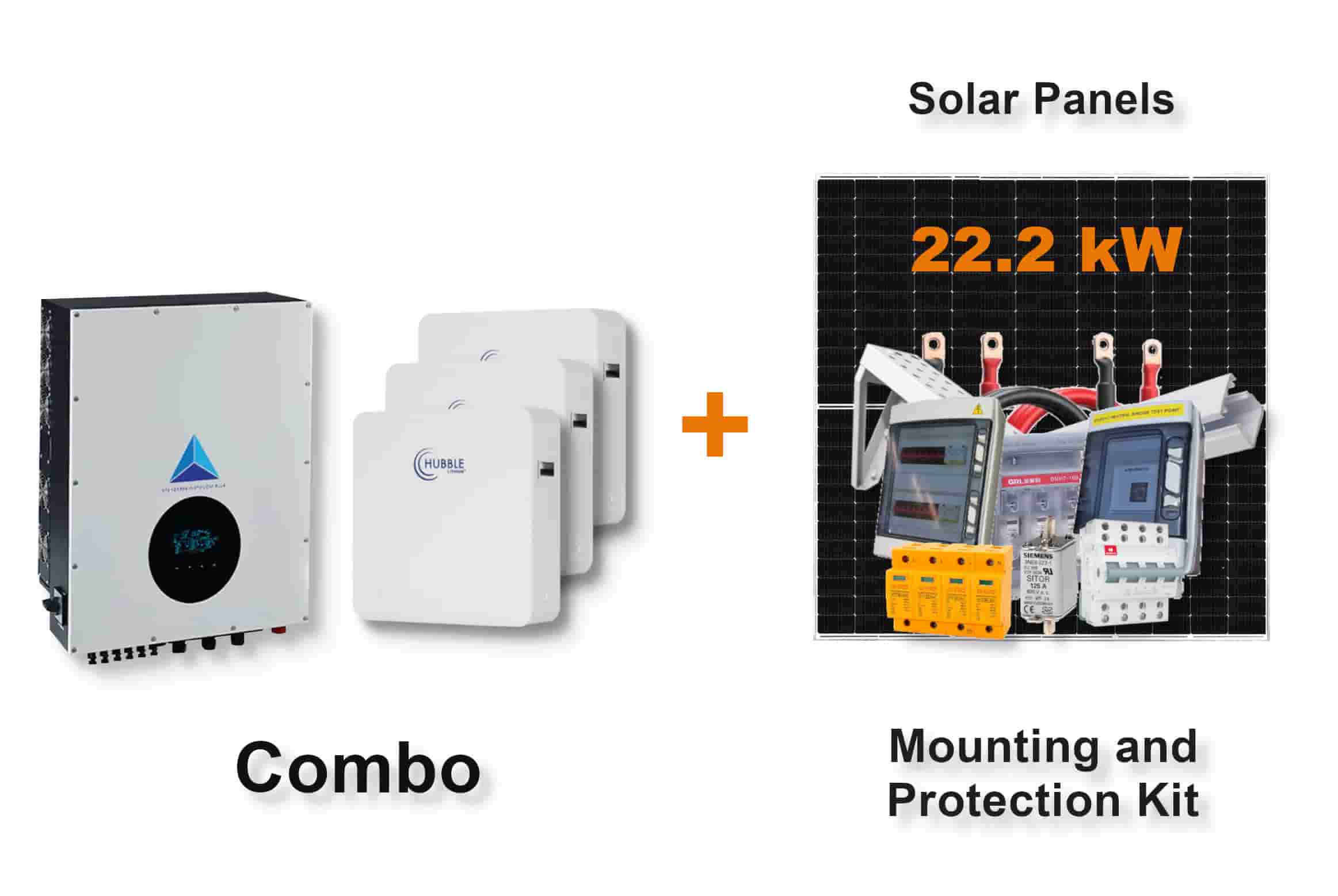 15.0 kW Blue Mountain 3-Phase Hybrid - HUBBLE Combo, c/w 3x 10.0 kWh Lithium Batteries 15.0 kW Blue Mountain 3-Phase Hybrid - HUBBLE Combo, c/w 3x 10.0 kWh Lithium Batteries