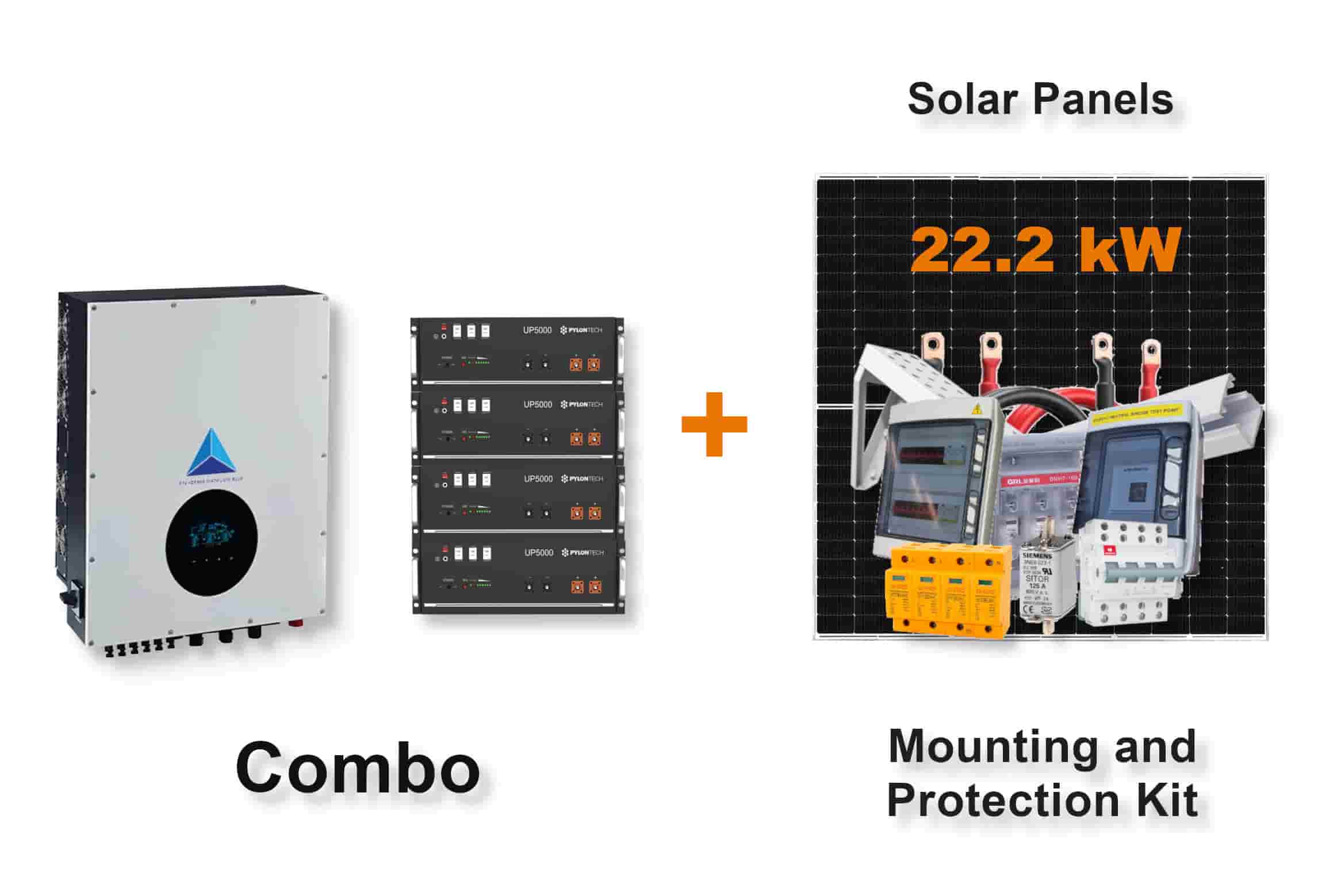 15.0 kW Blue Mountain 3-Phase Hybrid - PYLONTECH Combo, c/w 4x 4.8 kWh Lithium Batteries 15.0 kW Blue Mountain 3-Phase Hybrid - PYLONTECH Combo, c/w 4x 4.8 kWh Lithium Batteries