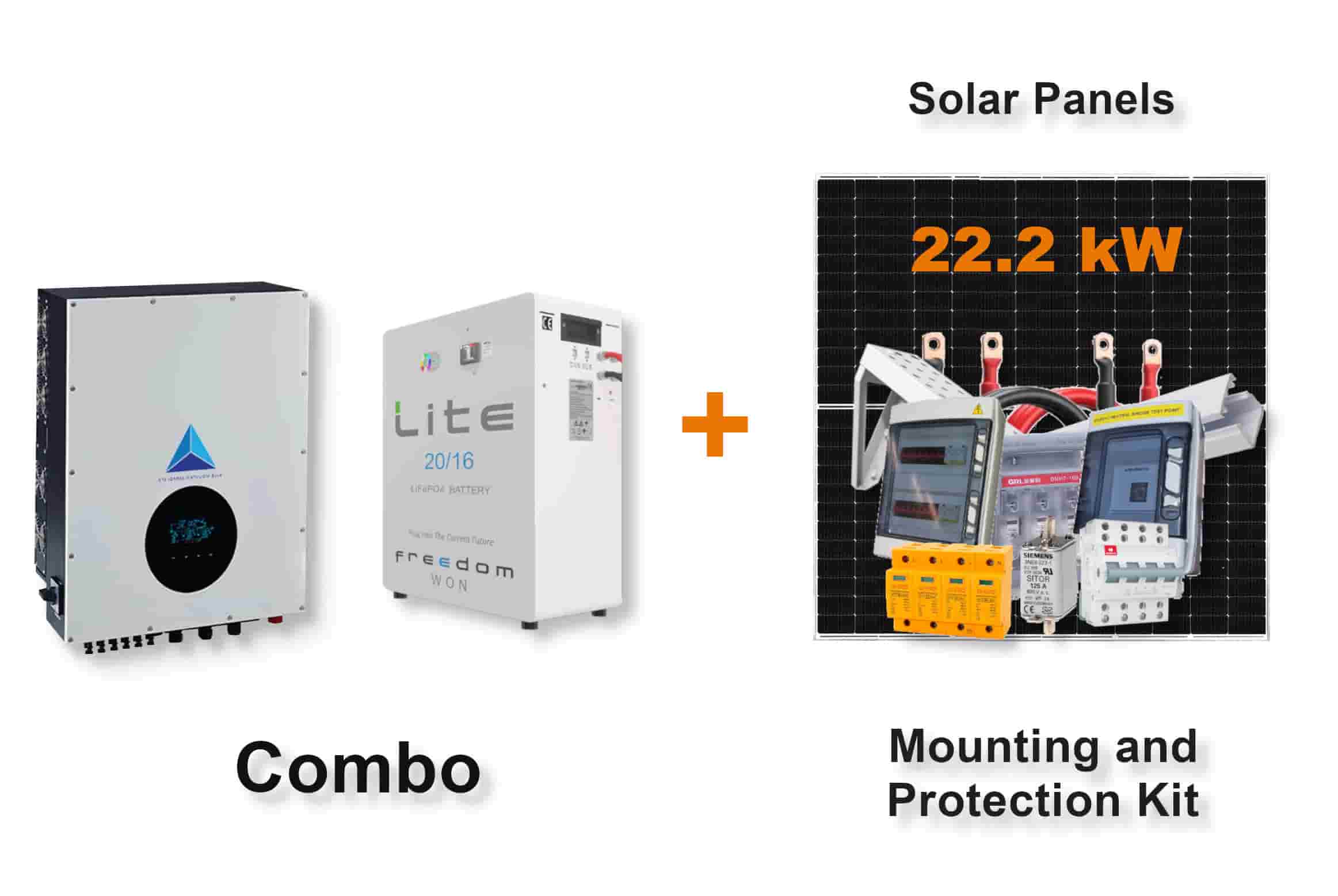15.0 kW Blue Mountain 3-Phase Hybrid - FREEDOM WON Combo, c/w 20 kWh Lithium Battery 15.0 kW Blue Mountain 3-Phase Hybrid - FREEDOM WON Combo, c/w 20 kWh Lithium Battery