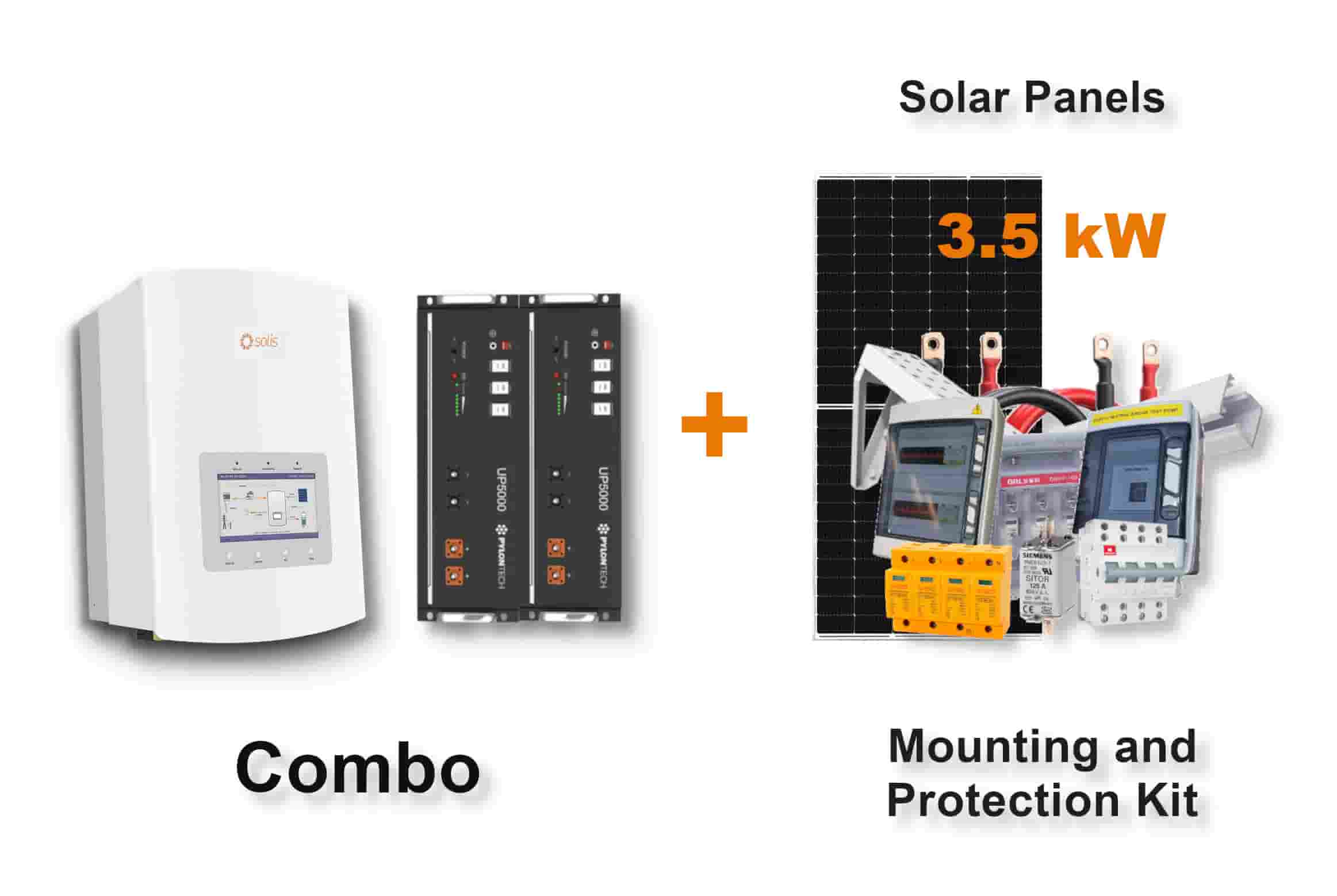 5.0 kW SOLIS S5 Hybrid - PYLONTECH Combo, c/w 2x 4.8 kWh Lithium Batteries 5.0 kW SOLIS S5 Hybrid - PYLONTECH Combo, c/w 2x 4.8 kWh Lithium Batteries