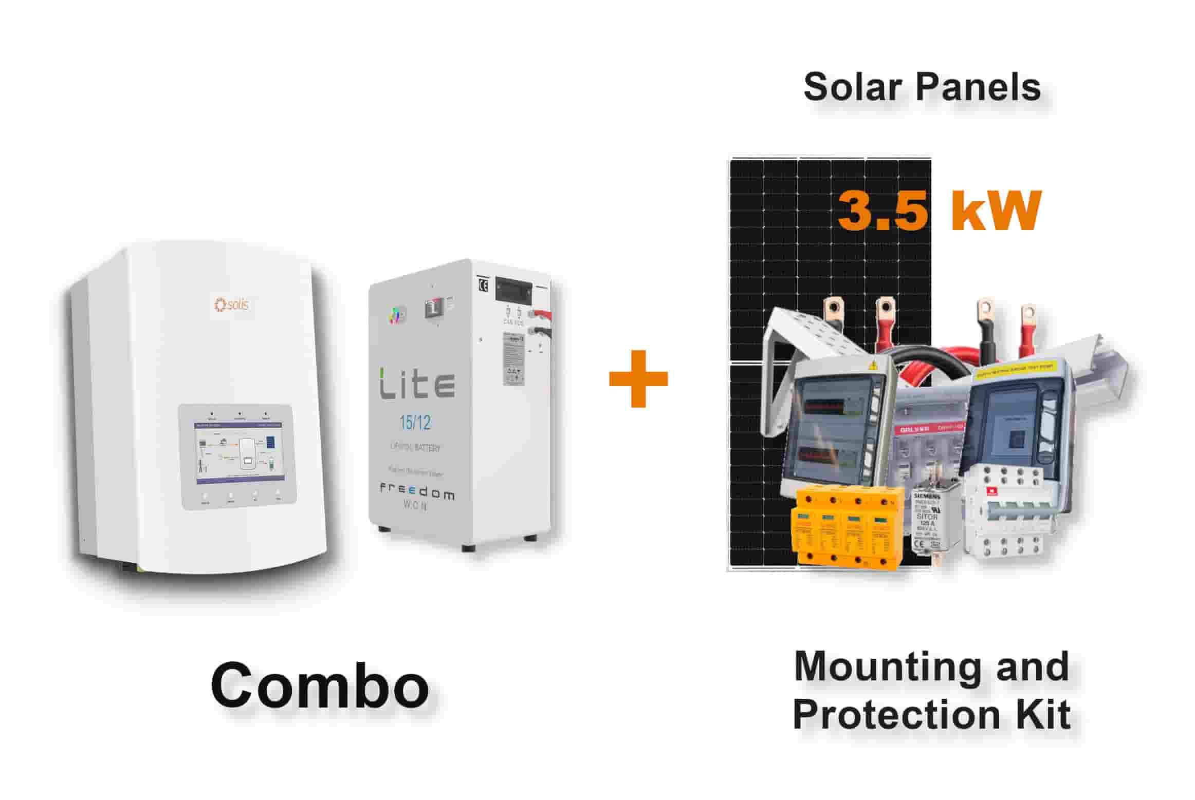 5.0 kW SOLIS S5 Hybrid - FREEDOM WON Combo, c/w 15.0 kWh Lithium Battery 5.0 kW SOLIS S5 Hybrid - FREEDOM WON Combo, c/w 15.0 kWh Lithium Battery