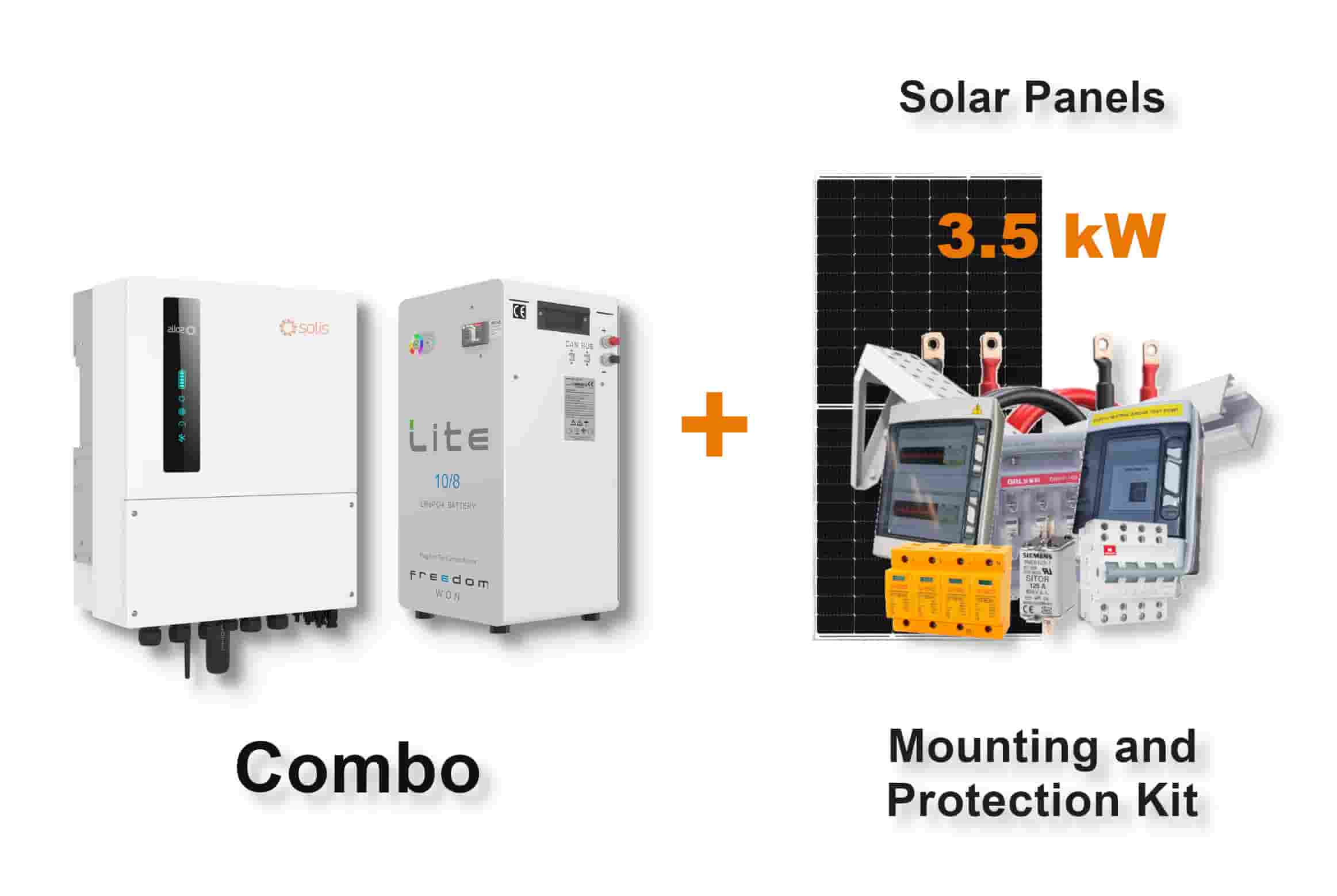 5.0 kW SOLIS S6 Hybrid - FREEDOM WON Combo, c/w 10.0 kWh Lithium Battery 5.0 kW SOLIS S6 Hybrid - FREEDOM WON Combo, c/w 10.0 kWh Lithium Battery