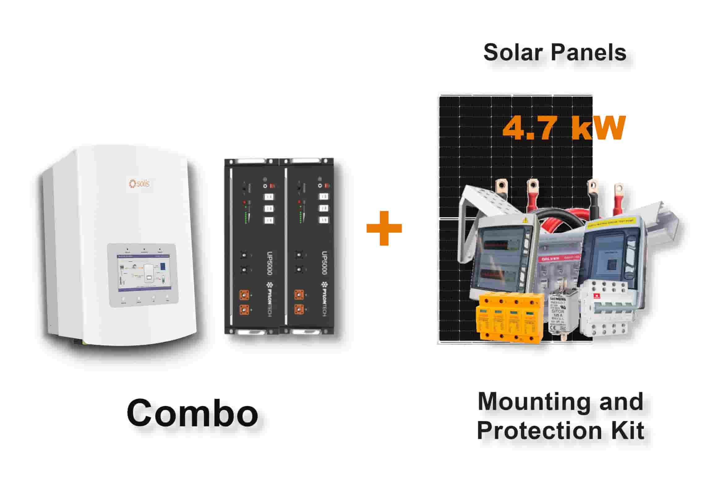 5.0 kW SOLIS S5 Hybrid - PYLONTECH Combo, c/w 2x 4.8 kWh Lithium Batteries 5.0 kW SOLIS S5 Hybrid - PYLONTECH Combo, c/w 2x 4.8 kWh Lithium Batteries
