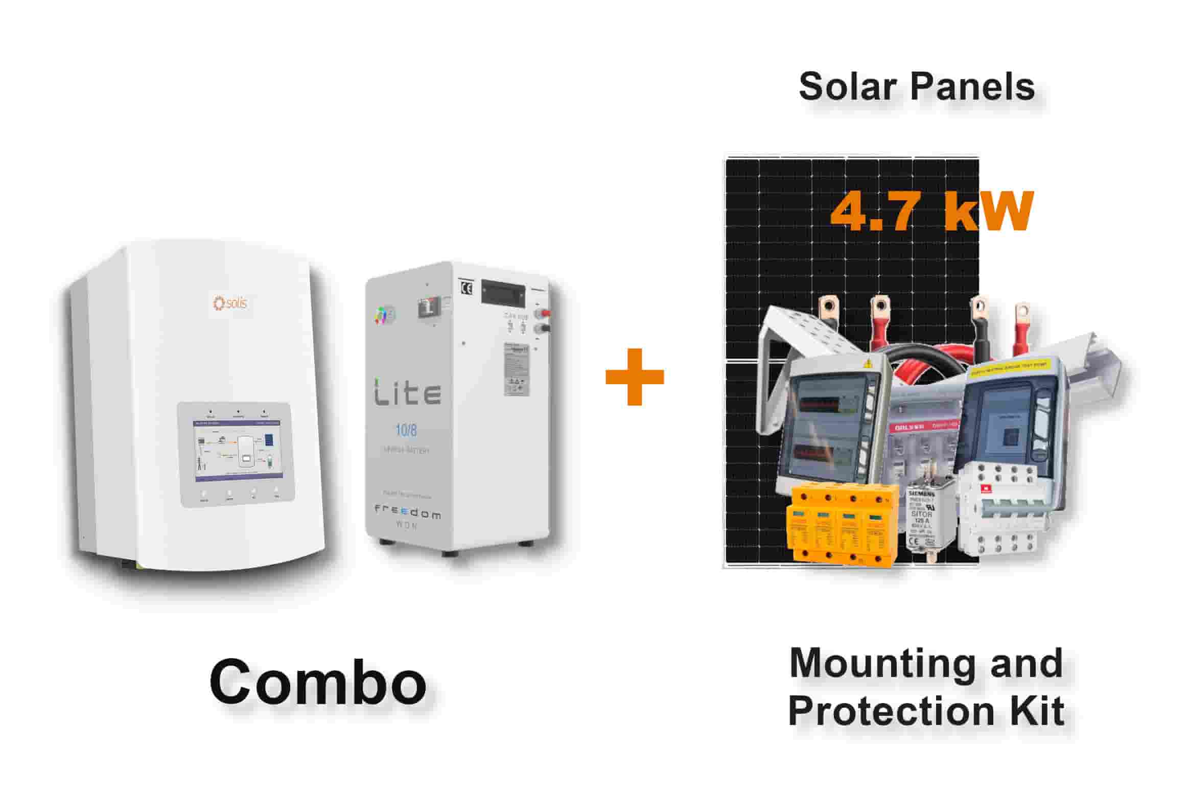 5.0 kW SOLIS S5 Hybrid - FREEDOM WON Combo, c/w 10.0 kWh Lithium Battery 5.0 kW SOLIS S5 Hybrid - FREEDOM WON Combo, c/w 10.0 kWh Lithium Battery