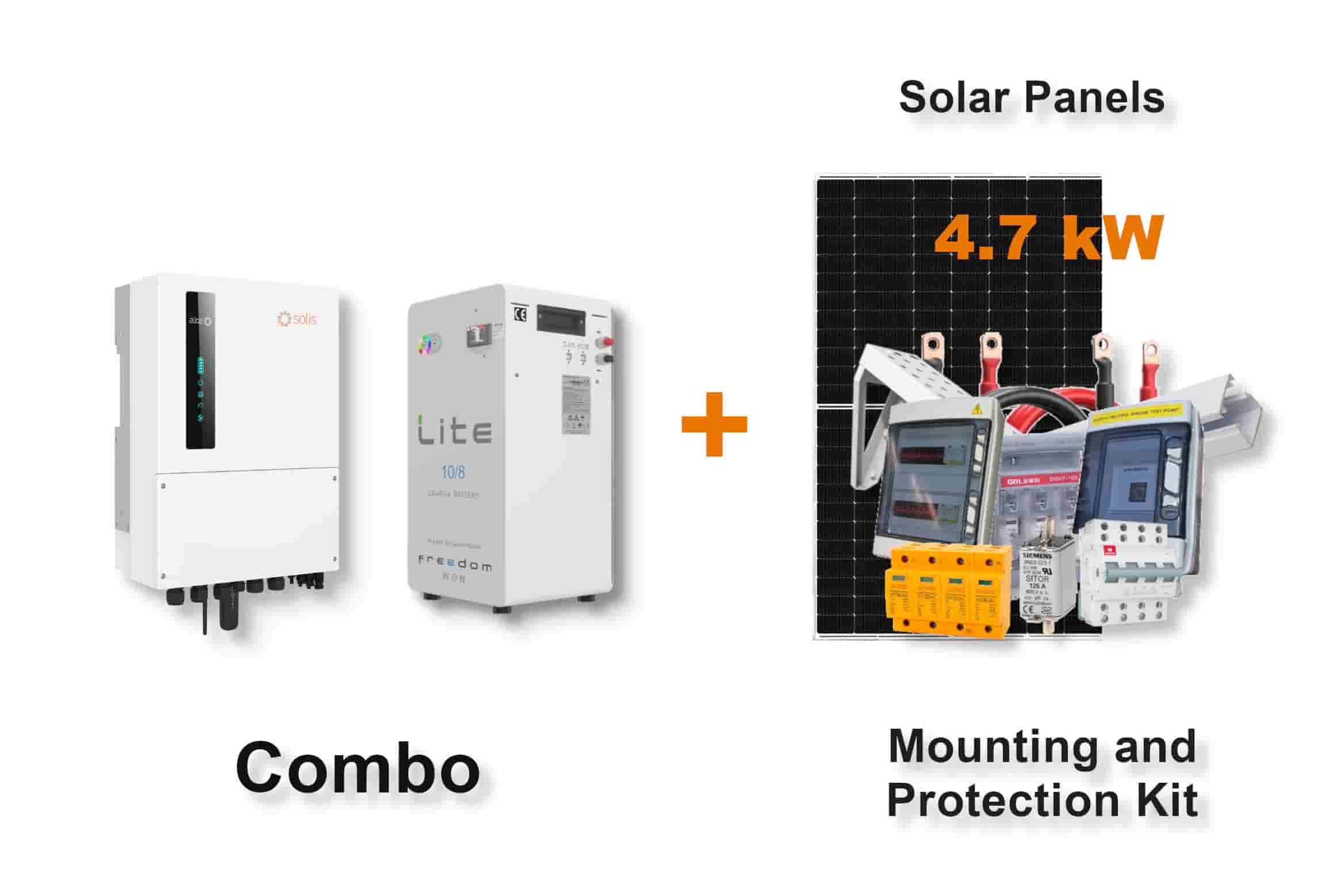 6.0 kW SOLIS S6 Hybrid - FREEDOM WON Combo, c/w 10.0 kWh Lithium Battery 6.0 kW SOLIS S6 Hybrid - FREEDOM WON Combo, c/w 10.0 kWh Lithium Battery