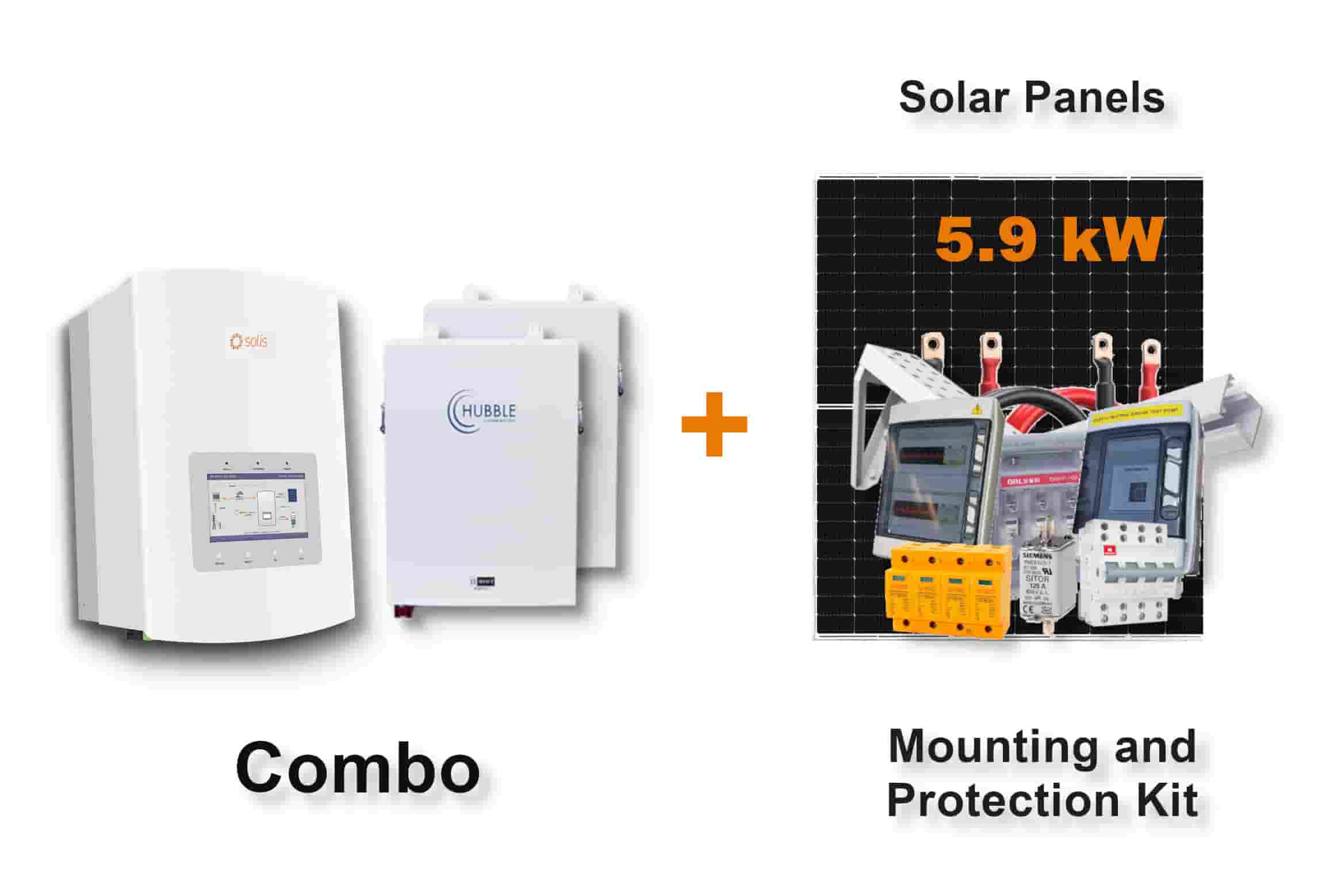 5.0 kW SOLIS S5 Hybrid - HUBBLE Lithium Combo, c/w 2x 5.5 kWh Lithium Batteries 5.0 kW SOLIS S5 Hybrid - HUBBLE Lithium Combo, c/w 2x 5.5 kWh Lithium Batteries