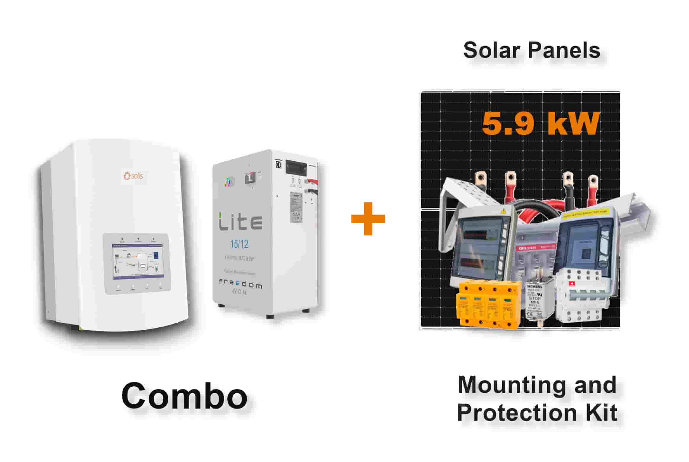 5.0 kW SOLIS S5 Hybrid - FREEDOM WON Combo, c/w 15.0 kWh Lithium Battery 5.0 kW SOLIS S5 Hybrid - FREEDOM WON Combo, c/w 15.0 kWh Lithium Battery