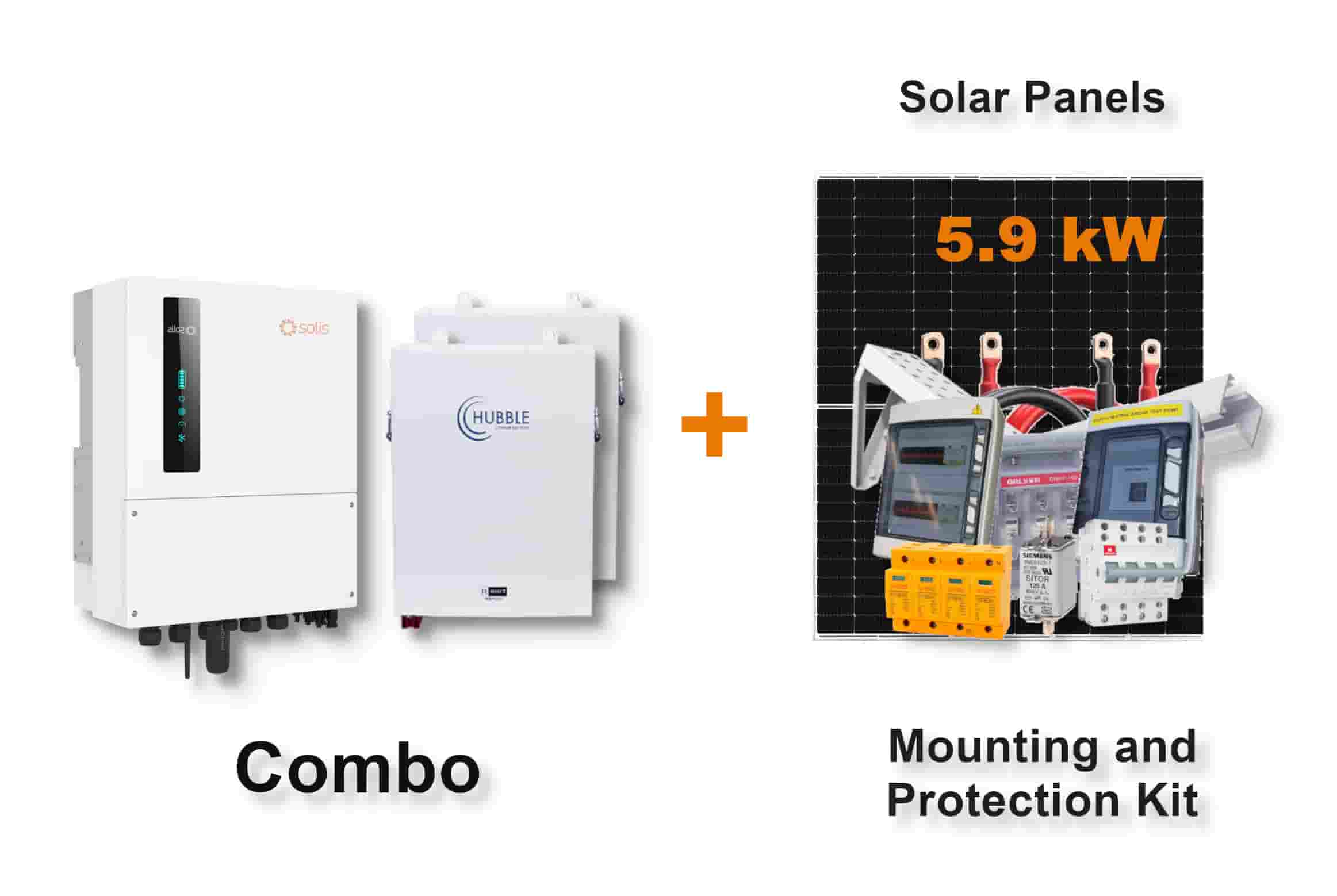 5.0 kW SOLIS S6 Hybrid - HUBBLE Combo, c/w 2x 5.5 kWh Lithium Batteries 5.0 kW SOLIS S6 Hybrid - HUBBLE Combo, c/w 2x 5.5 kWh Lithium Batteries