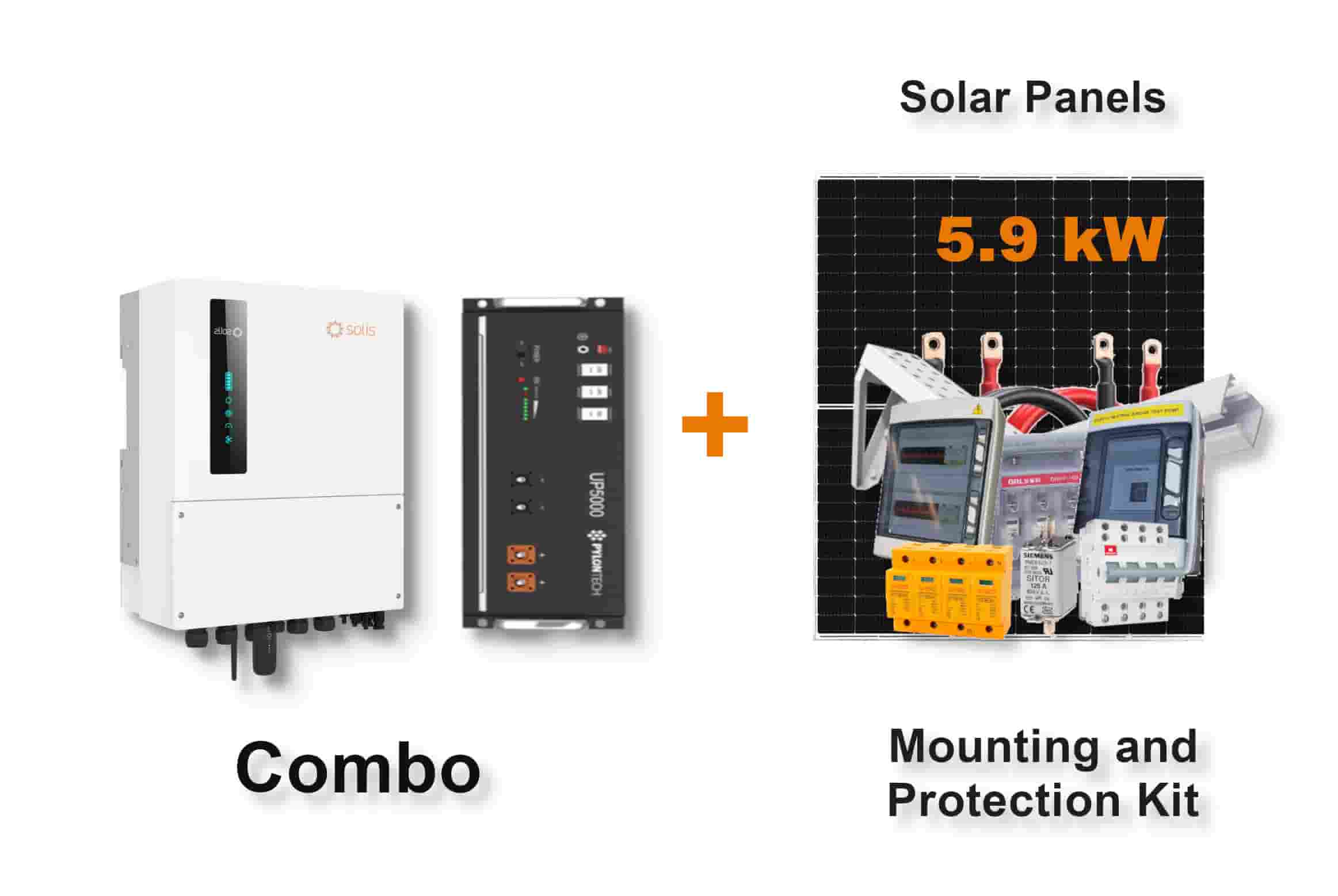 5.0 kW SOLIS S6 Hybrid - PYLONTECH Combo, c/w 4.8 kWh Lithium Battery 5.0 kW SOLIS S6 Hybrid - PYLONTECH Combo, c/w 4.8 kWh Lithium Battery