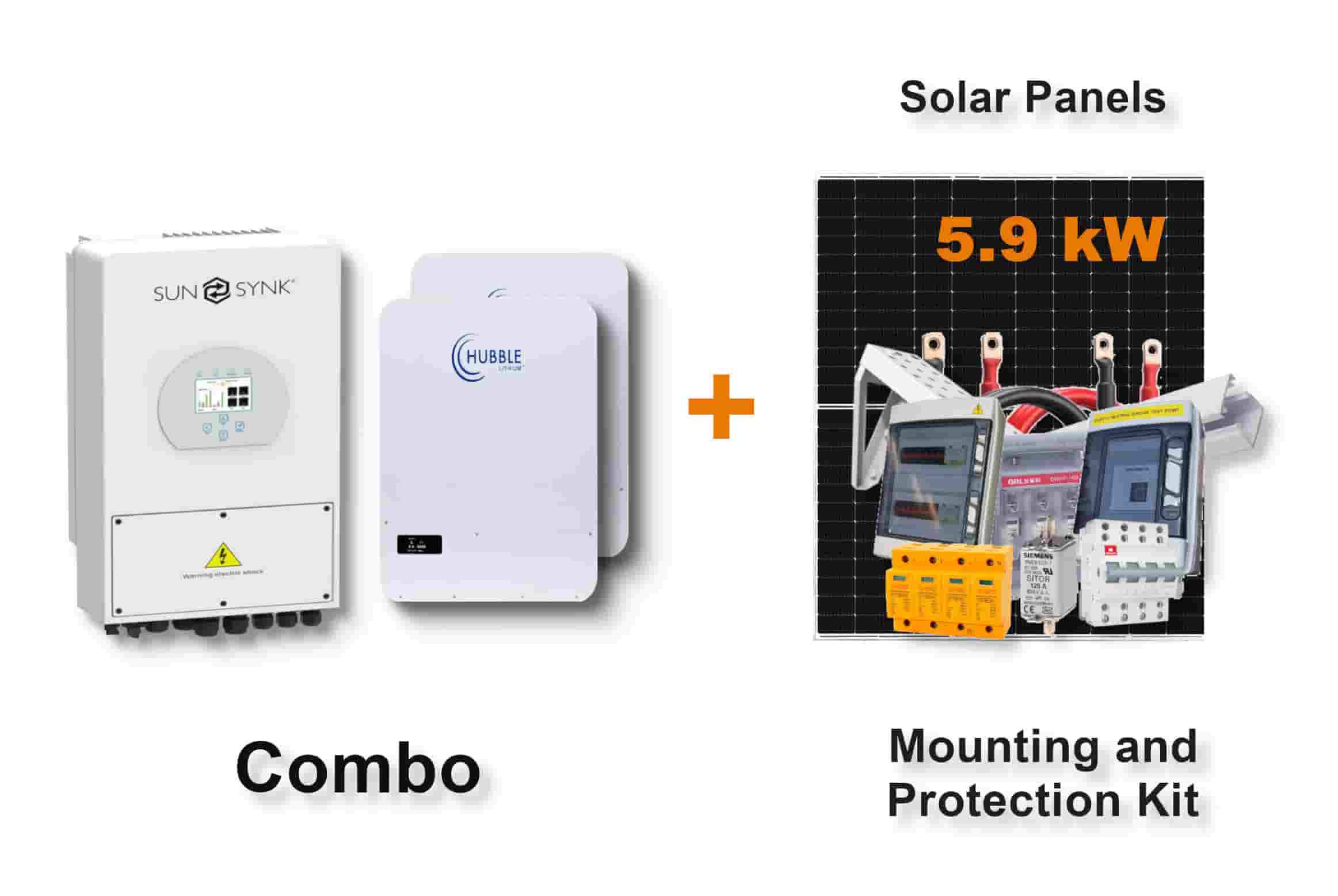 5.0 kW SUNSYNK Hybrid - HUBBLE Combo, c/w 2x 5.12 kWh Lithium Batteries 5.0 kW SUNSYNK Hybrid - HUBBLE Combo, c/w 2x 5.12 kWh Lithium Batteries