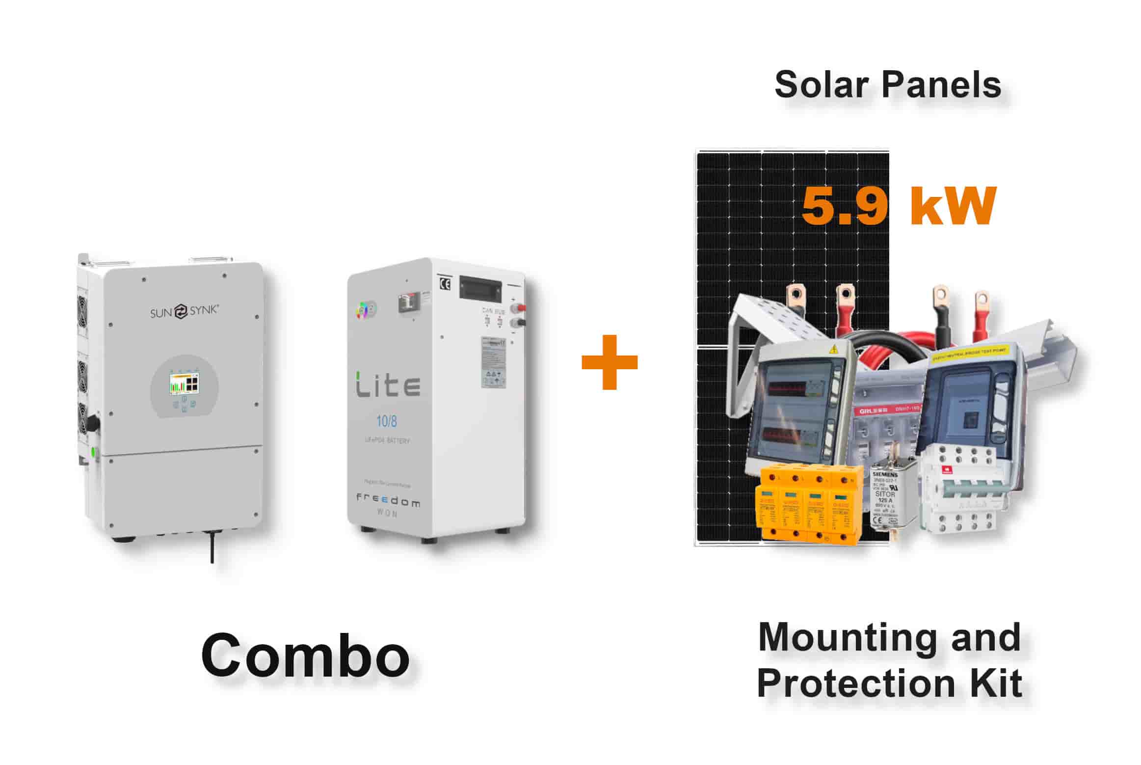 8.0 kW SUNSYNK Hybrid - FREEDOM WON Combo, c/w 10.0 kWh Lithium Battery 8.0 kW SUNSYNK Hybrid - FREEDOM WON Combo, c/w 10.0 kWh Lithium Battery