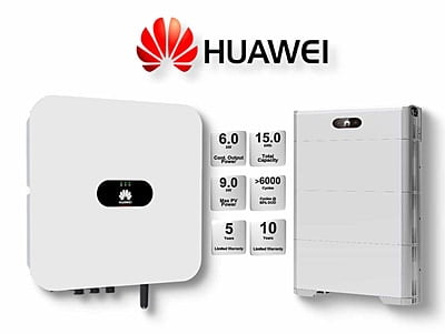 6.0 kW HUAWEI Fusion Solar Combo, c/w 15 kWh Floor Standing Lithium Battery