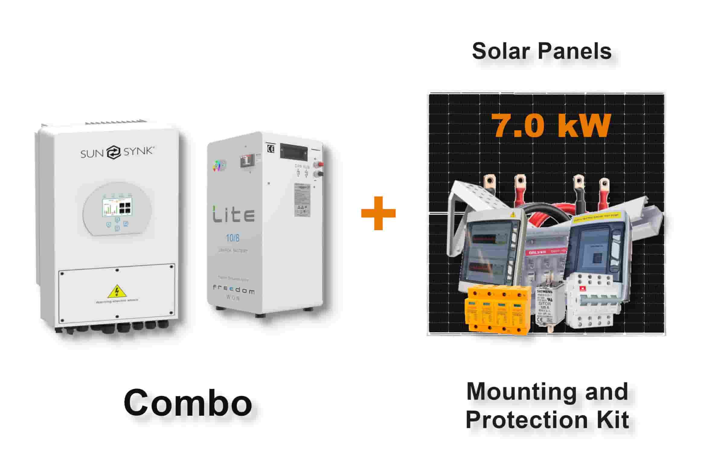 5.0 kW SUNSYNK Hybrid - FREEDOM WON Combo, c/w 10.0 kWh Lithium Battery