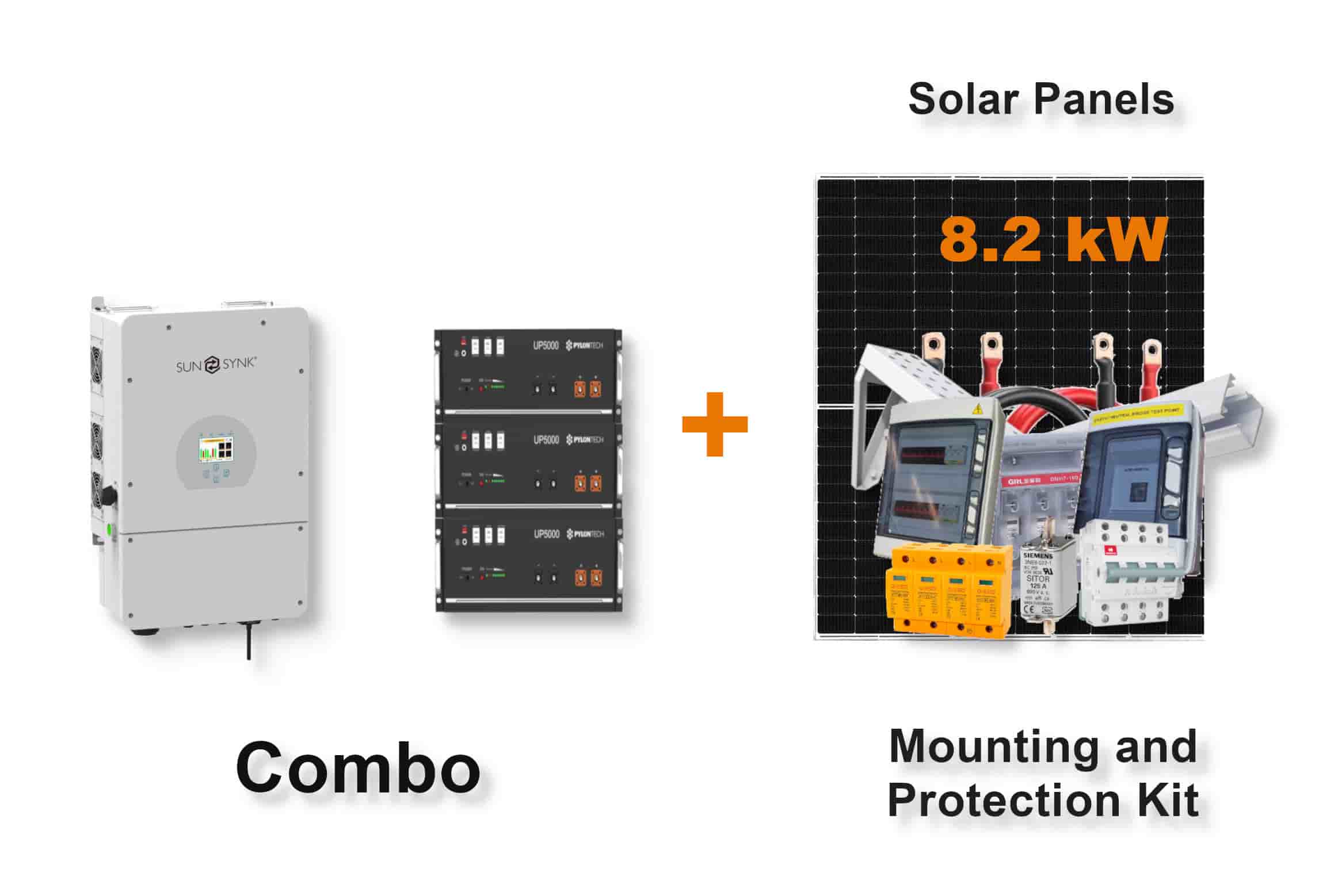8.0 kW SUNSYNK Hybrid - PYLONTECH Combo, c/w 3x 4.8 kWh Lithium Batteries 8.0 kW SUNSYNK Hybrid - PYLONTECH Combo, c/w 3x 4.8 kWh Lithium Batteries