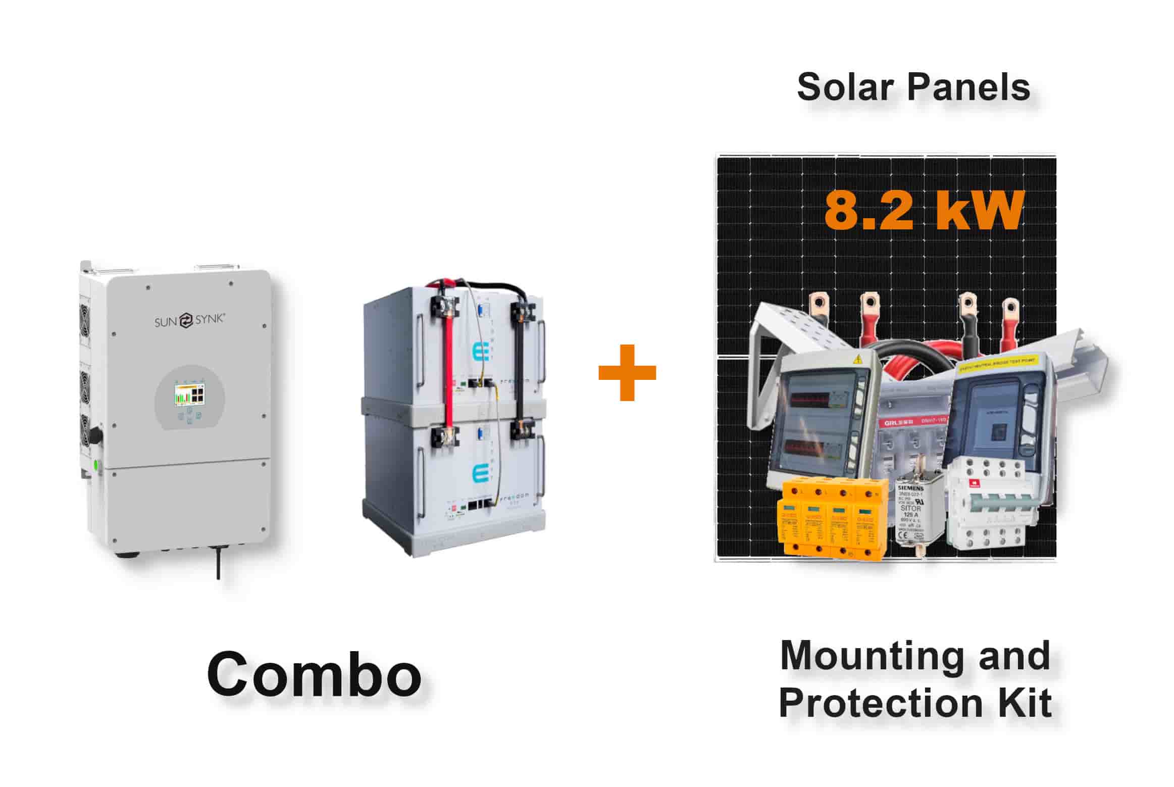8.0 kW SUNSYNK Hybrid - FREEDOM WON Combo, c/w 2x 5.0 kWh Lithium Batteries 8.0 kW SUNSYNK Hybrid - FREEDOM WON Combo, c/w 2x 5.0 kWh Lithium Batteries
