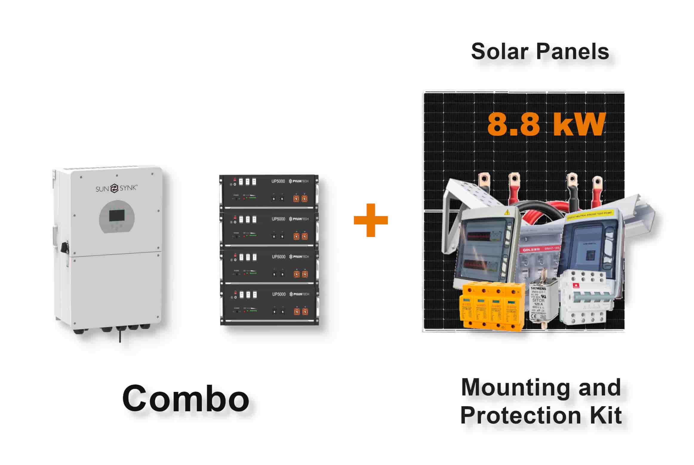 16.0 kW SUNSYNK Hybrid - PYLONTECH Combo, c/w 4x 4.8 kWh Lithium Batteries 16.0 kW SUNSYNK Hybrid - PYLONTECH Combo, c/w 4x 4.8 kWh Lithium Batteries