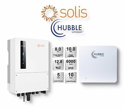 8.0 kW SOLIS S6 Hybrid Combo, c/w 10 kWh HUBBLE Lithium Battery